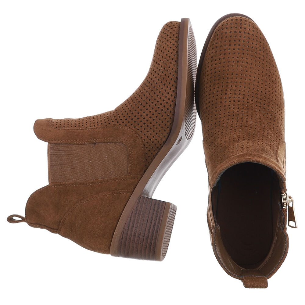 Ital-Design Modische Stiefelette mit Reißverschluss und Perforation Sommerb günstig online kaufen
