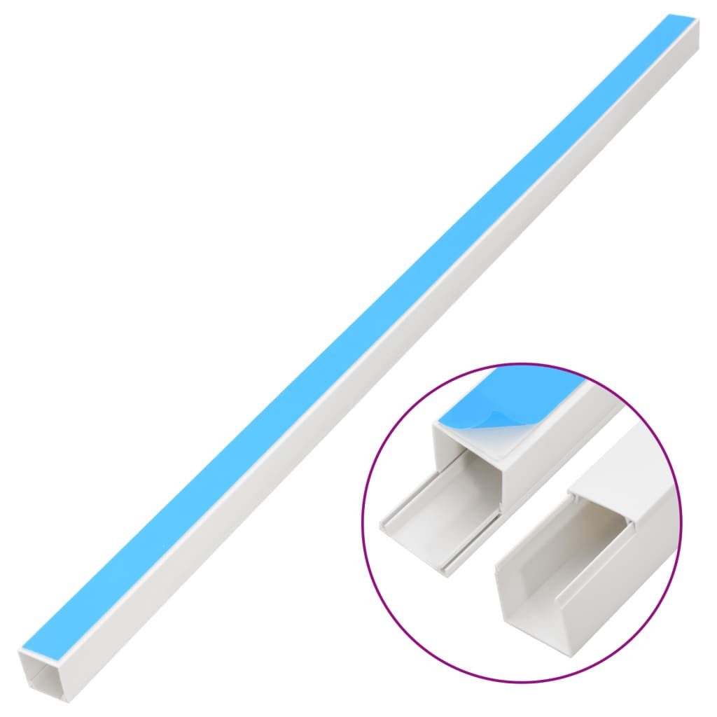 vidaXL Kabelkanal 10 m Kabelkanäle Selbstklebend 15x10 mm 10 m PVC Kabelkanal