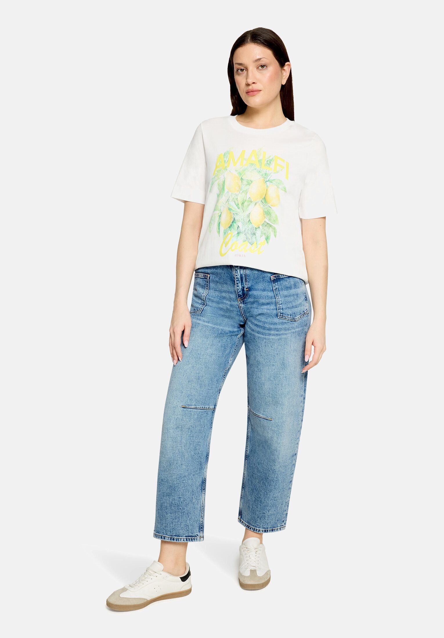 Cartoon Ankle-Jeans Damen mit Bindegürtel