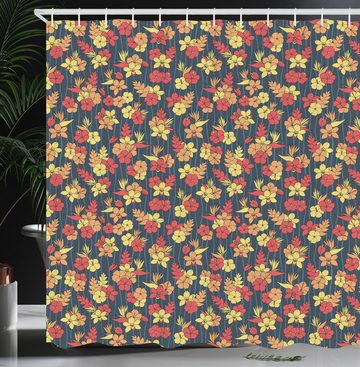 Abakuhaus Duschvorhang Moderner Digitaldruck mit 12 Haken auf Stoff Wasser Resistent Breite 175 cm, Höhe 180 cm, Floral Exotische Aloha-Blumen-Muster