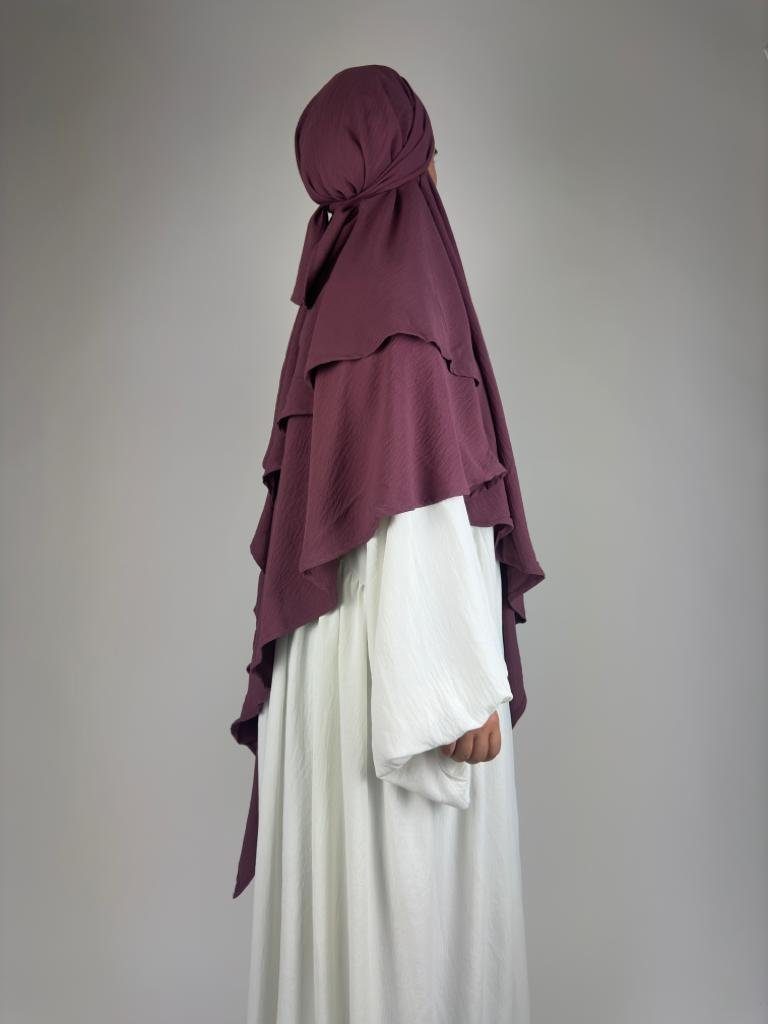 Kopftuch Hijab Zweilagiger Nikab Magenta Aqsa islamischer Kopftuch Aymasal Khumur Jazz Khimar