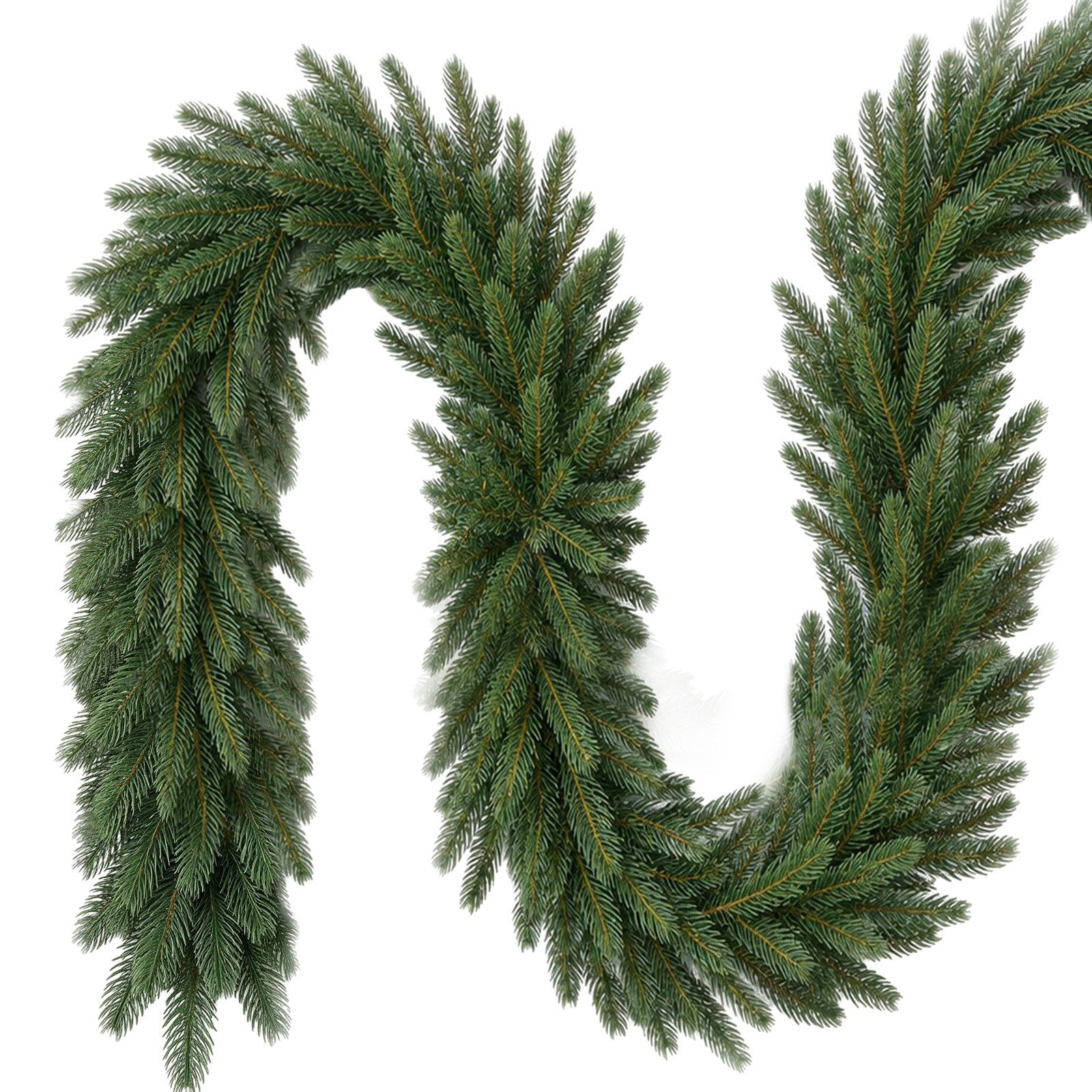 Kunstgirlande Weihnachtsgirlande Outdoor Tannengirlande Spritzguss aus 100% PE Tanne, Salcar, Höhe 36 cm, 300 cm mit 460 Zweigen, wie echt, naturgetreu, dicht