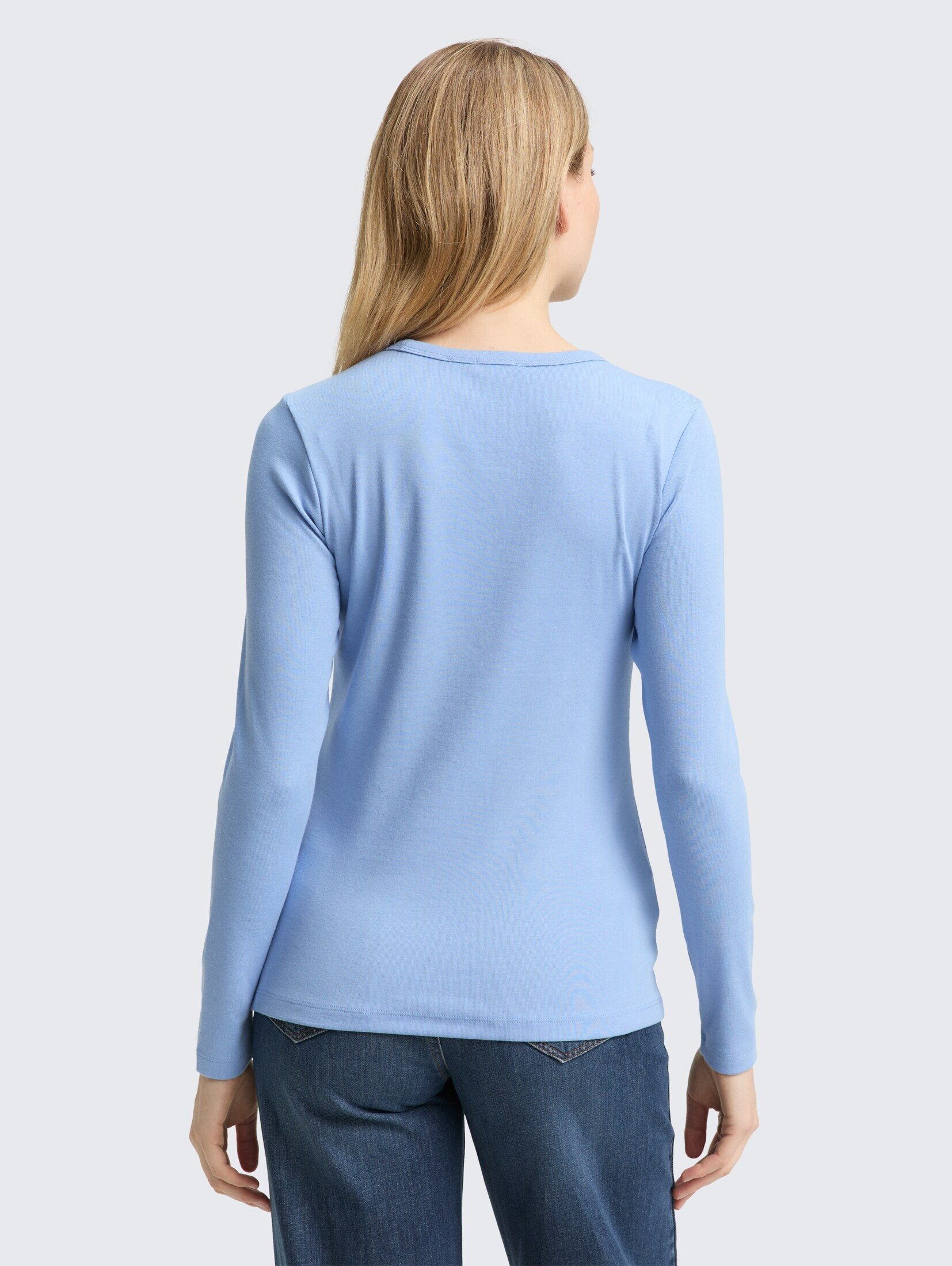 TOM TAILOR Langarmshirt T-Shirt Basic Slim Fit Langarmshirt