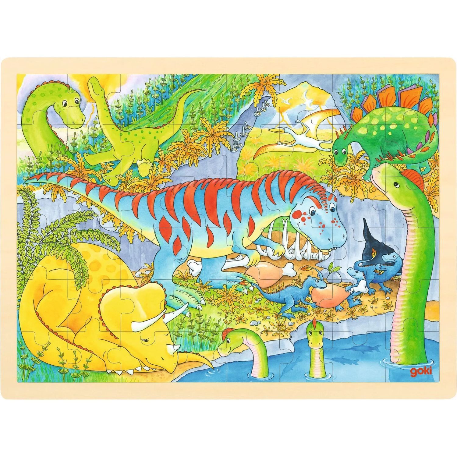 Gollnest & Kiesel Puzzle Einlegepuzzle Dinosaurier, 48 Puzzleteile