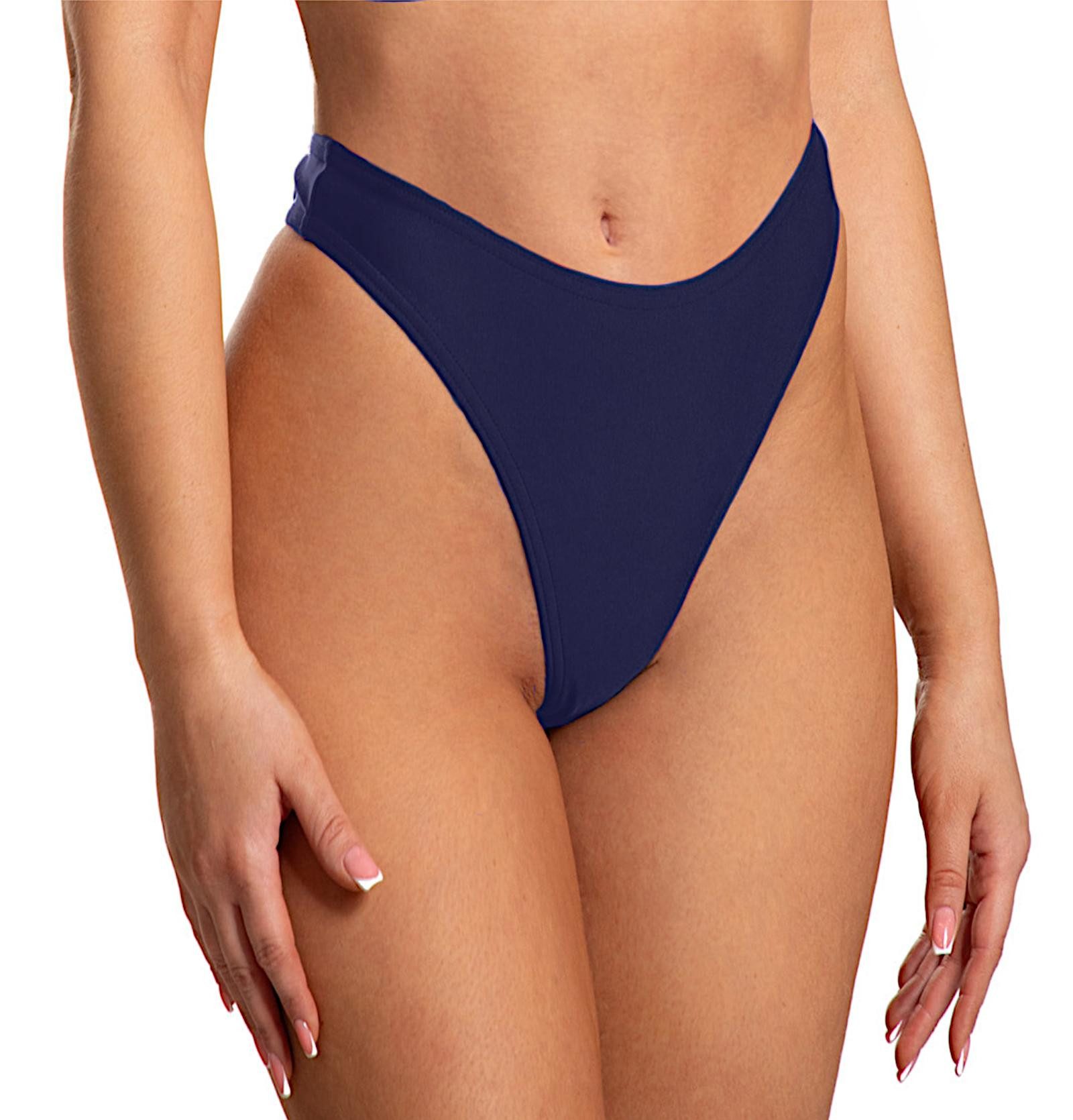Aquarti Bikini-Hose Tanga Thong Bottom Hohe Taille