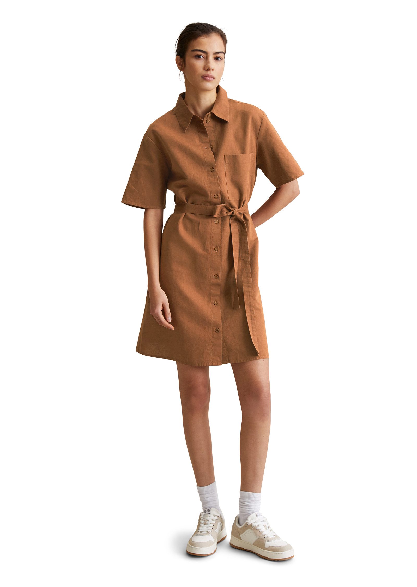 Marc O'Polo DENIM Hemdblusenkleid aus Leinen-Baumwolle-Mix – Bild 5 von 5