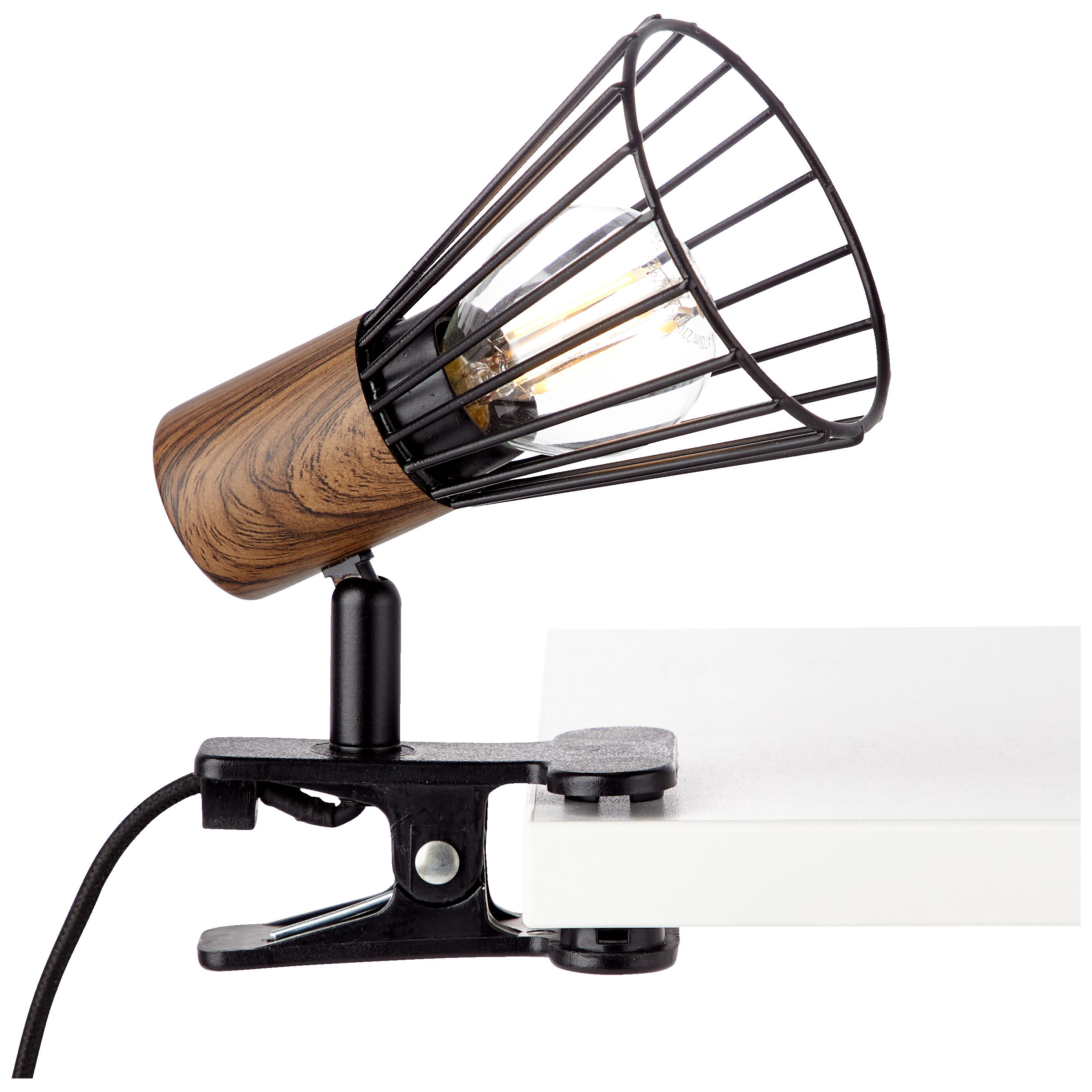 Lightbox Tischleuchte, ohne Leuchtmittel, Klemmlampe, 15 cm Höhe, E14, max. 28 W, schwenkbar, Metall/Kunststoff