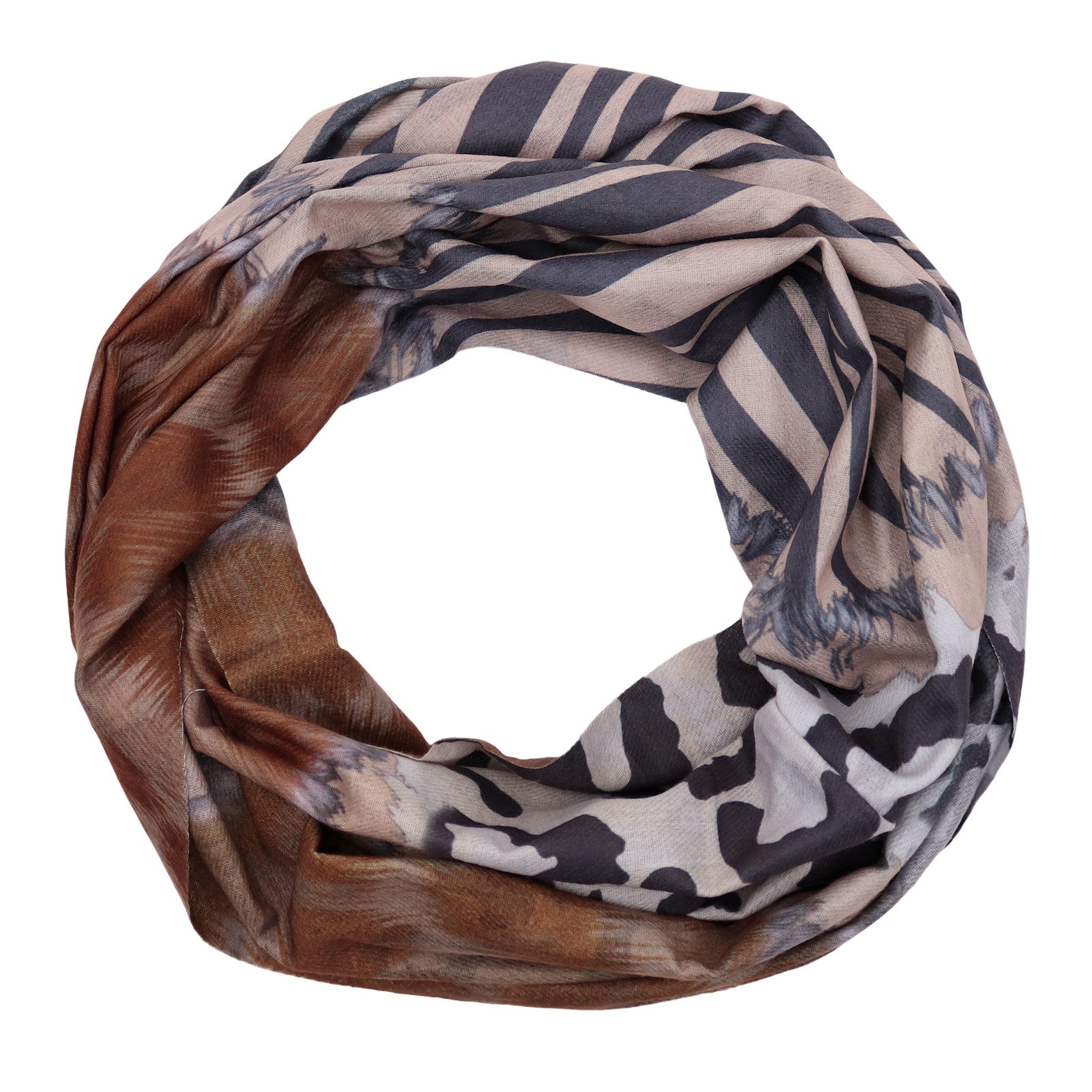 MIRROSI Loop Damen Schal mit Leo Streifen -Muster Weich aus 100% Viskose, ( günstig online kaufen