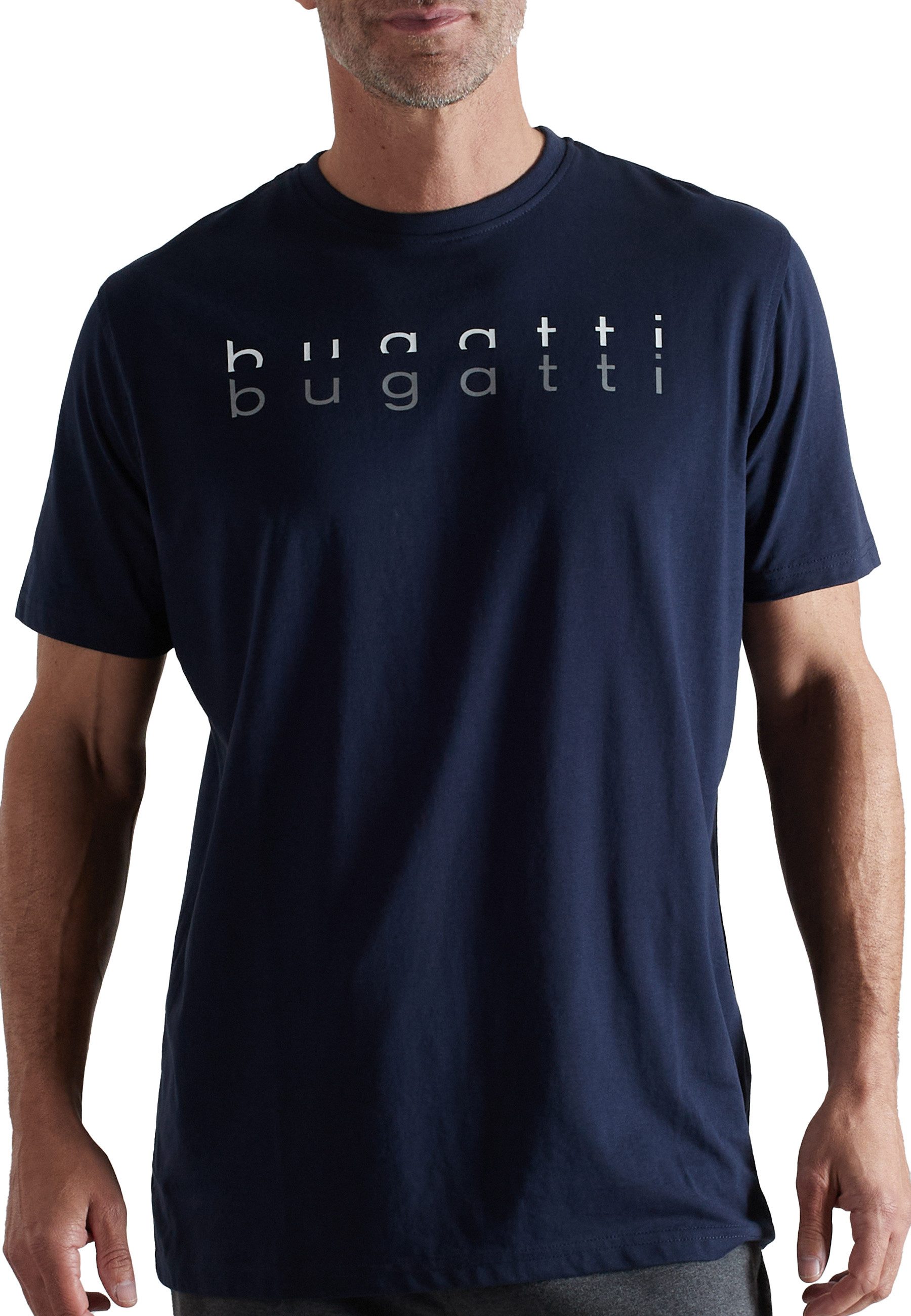 Unterziehshirt BUGATTI Herren T-Shirt blau uni