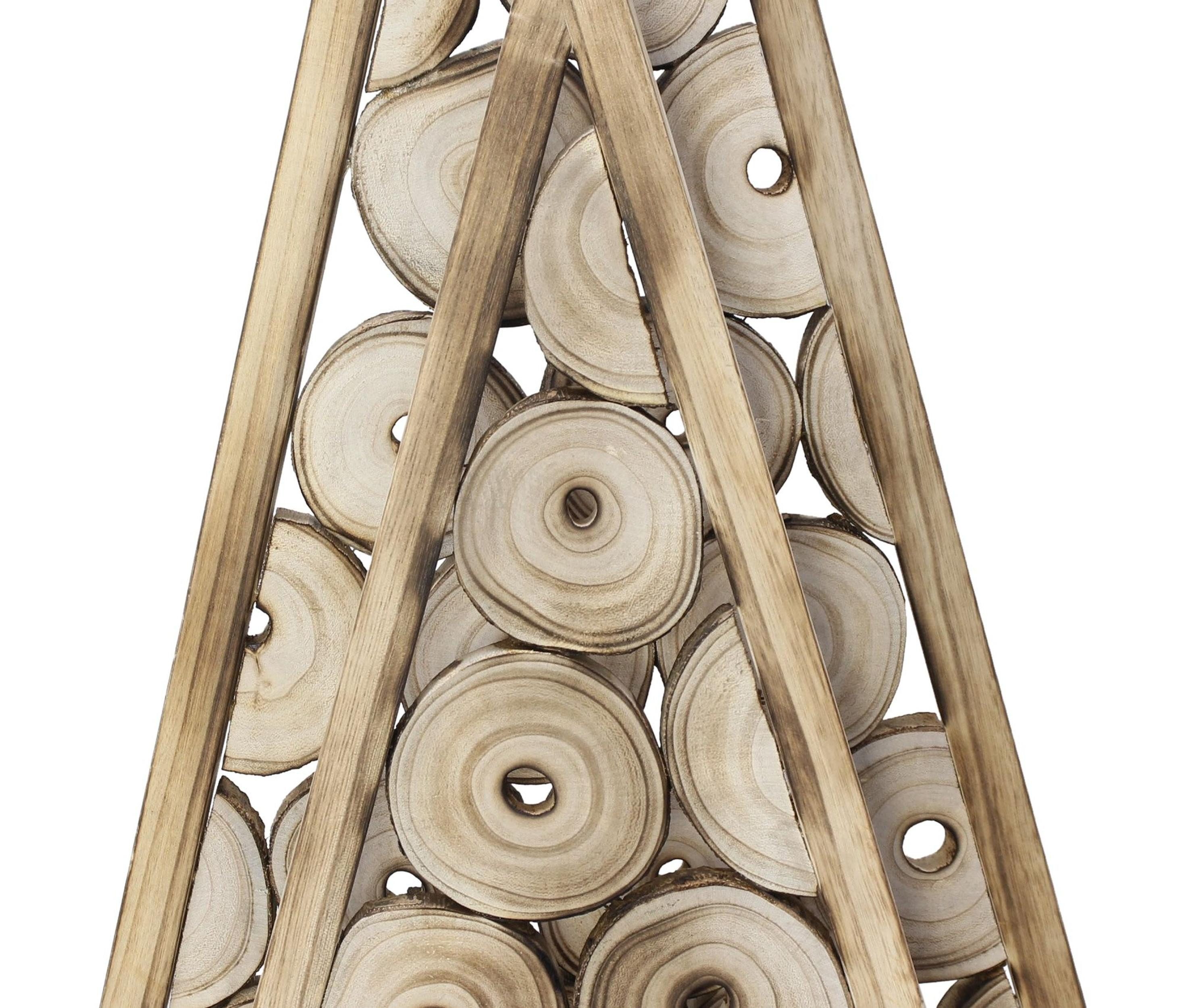 Frank Flechtwaren Weihnachtsfigur Holzdeko "Tannenbaum", 2er Set