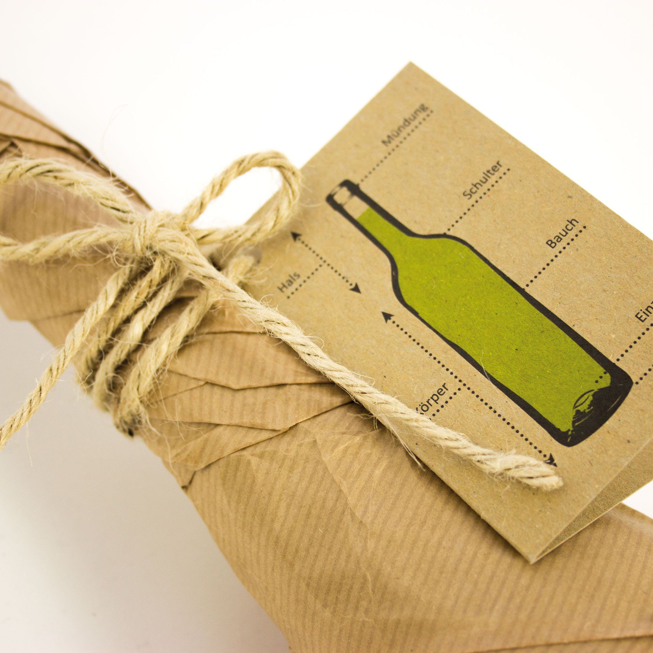 Geschenkband Geschenkanhänger Bow einem Klappkarte & Meter mit Naturkordel Hummingbird Weinflasche,