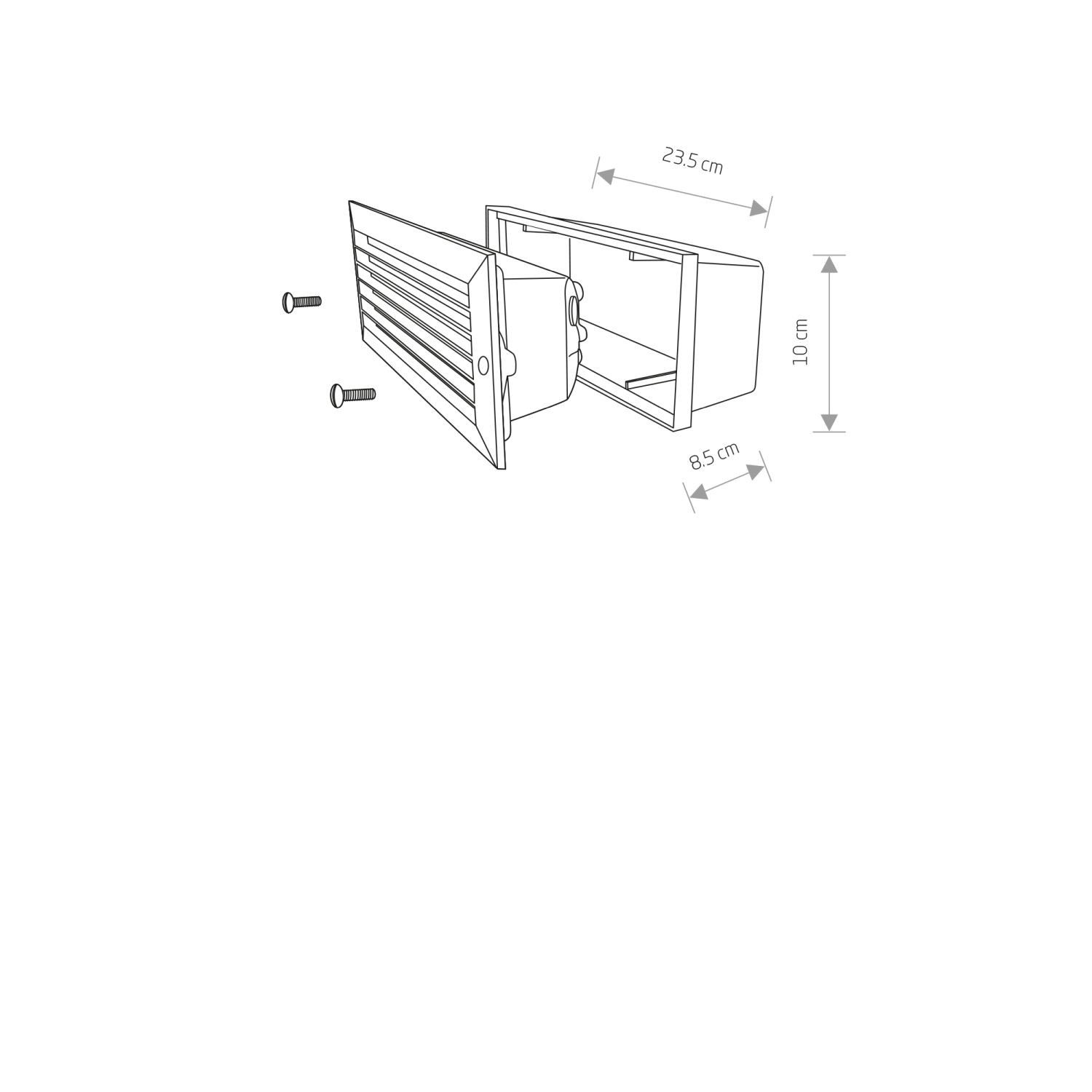 Licht-Erlebnisse Einbauleuchte JAREDO, ohne Leuchtmittel, Glas Aluminium IP65 Graphit E27 eckig Industrie Design