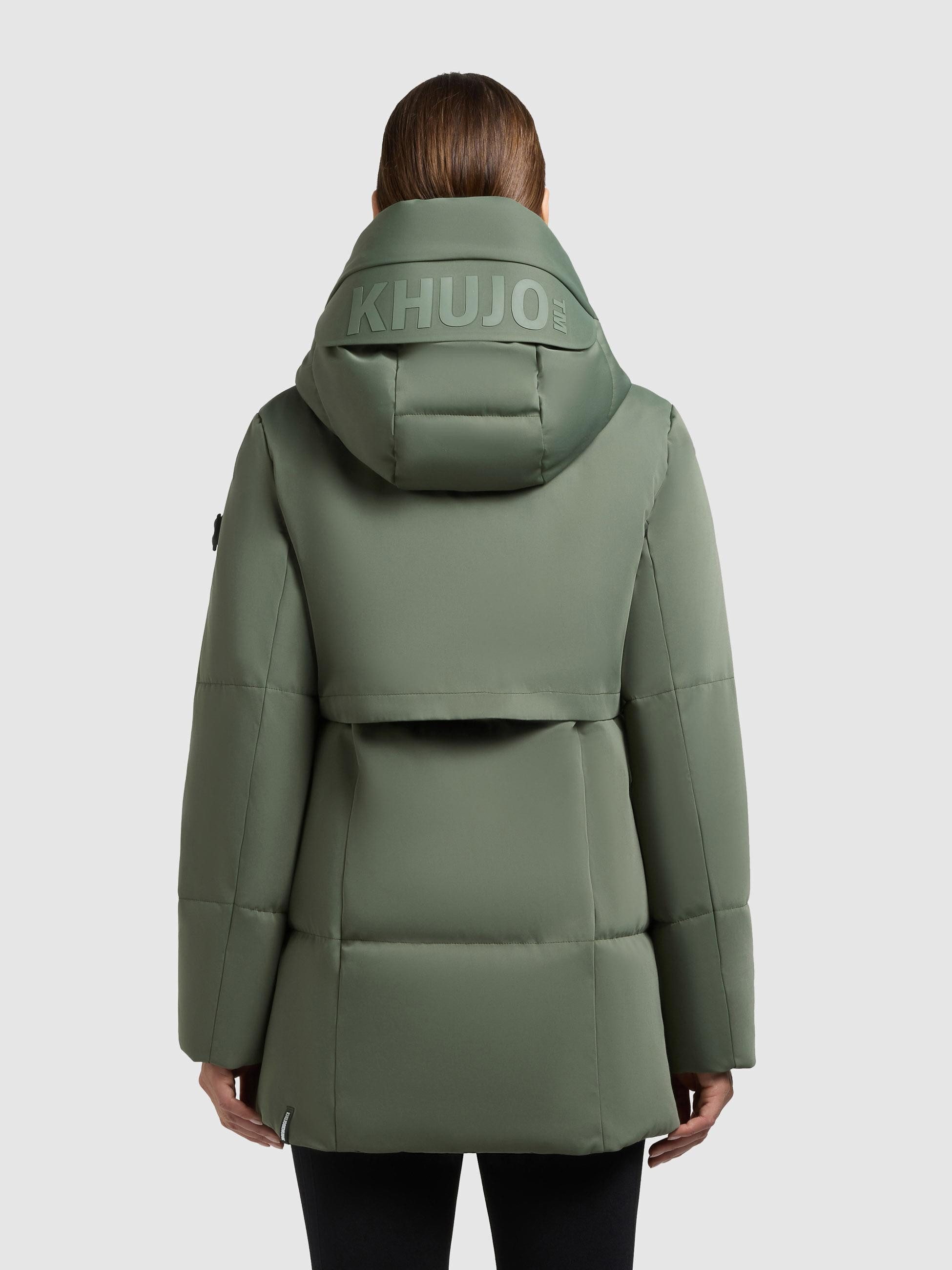 khujo Kurzmantel Allap Warmer Damen Mantel mit innenliegenden Rucksack-Trägern
