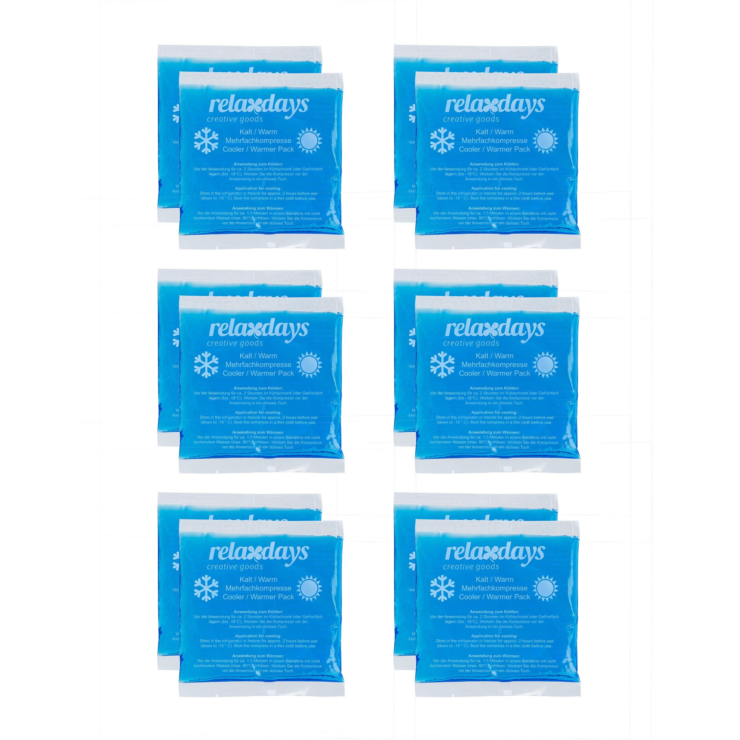 relaxdays Kühlpad Rechteckige Kühlpads im 12er Set