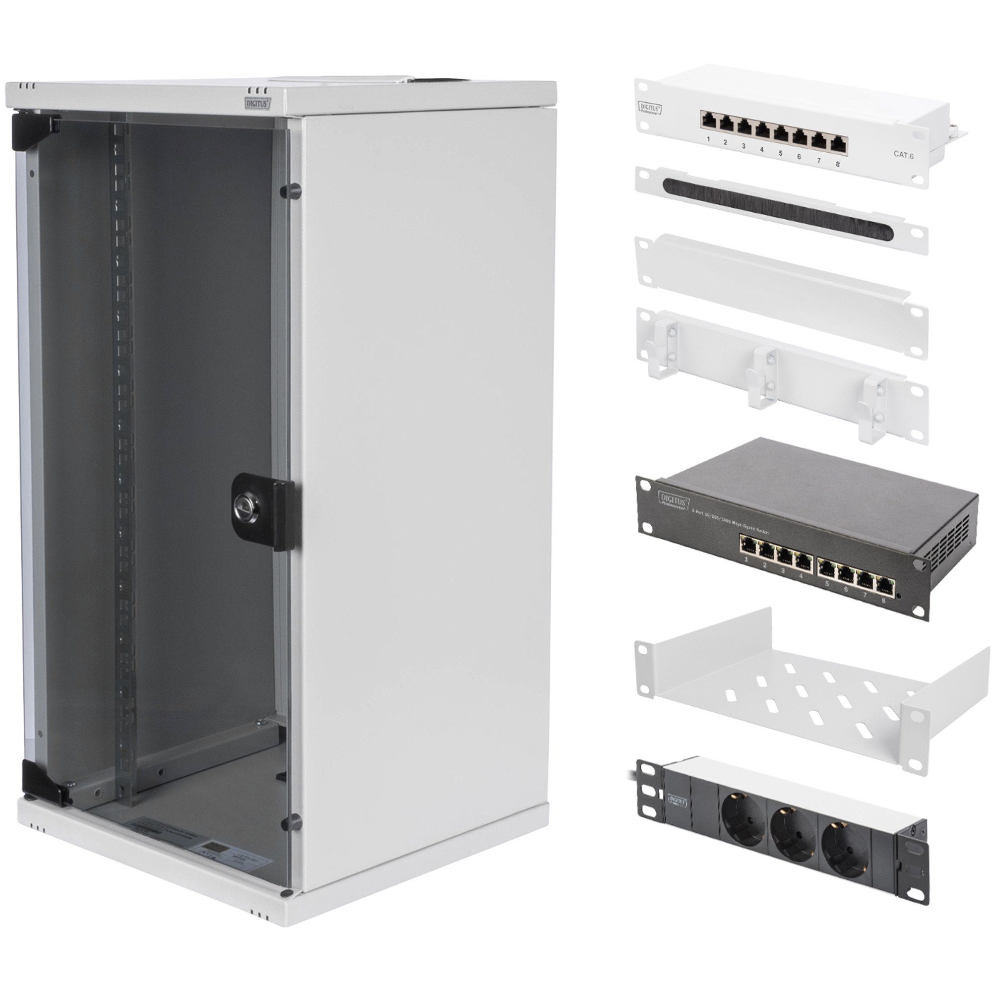 Digitus Serverschrank Digitus Network Set - 254 mm (10) - 12U, 312 x
