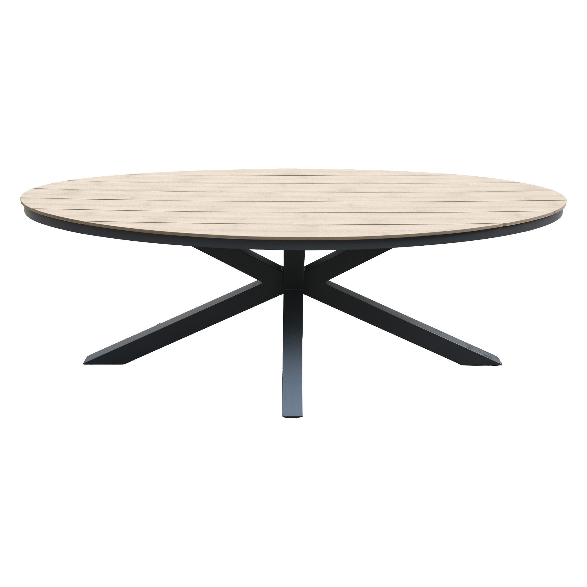 Gardissimo Gartentisch Armati hell oval 220x115 cm (Esstisch, 1 Tisch), höhenverstellbare Füße / absolut wetterfest / pflegeleicht / Aluminium