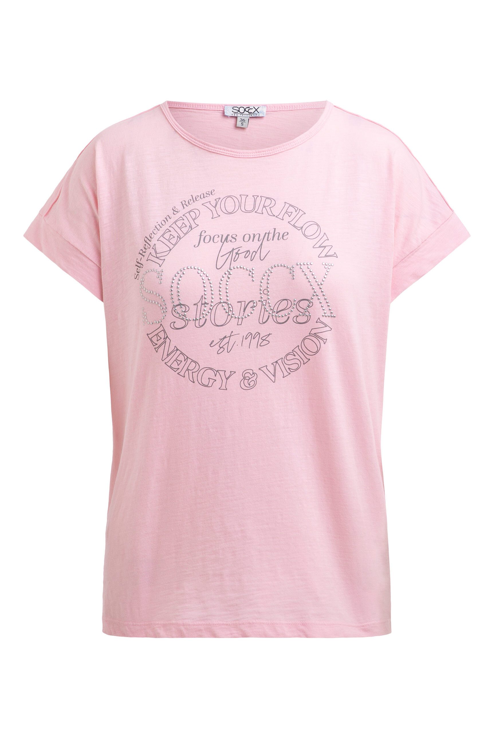 SOCCX Rundhalsshirt mit überschnittenen Schultern günstig online kaufen