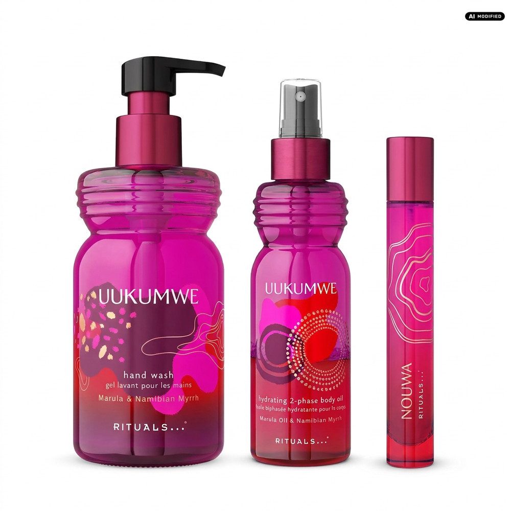 Rituals Flüssigseife Rituals Uukumwe Hand Wash Parfum Body Oil Set, Pflegeset mit Handseife, Body Oil und Parfum im Uukumwe-Duft