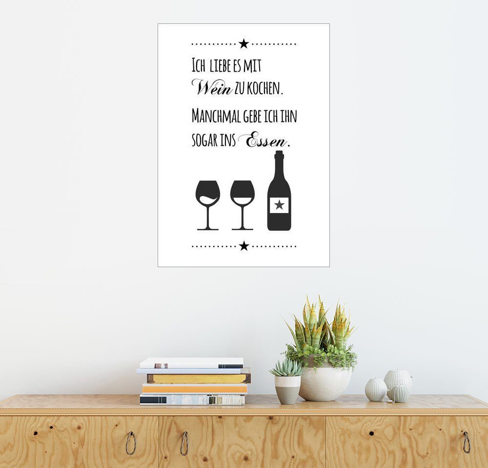 Posterlounge Wandbild, Ich liebe es mit Wein zu kochen online kaufen OTTO