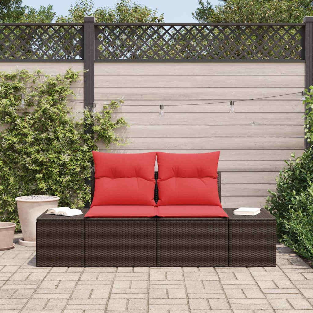 vidaXL Loungesofa Garten-Sofa mit Kissen 184 x 62 x 69 cm Poly-Rattan, 1 Teile