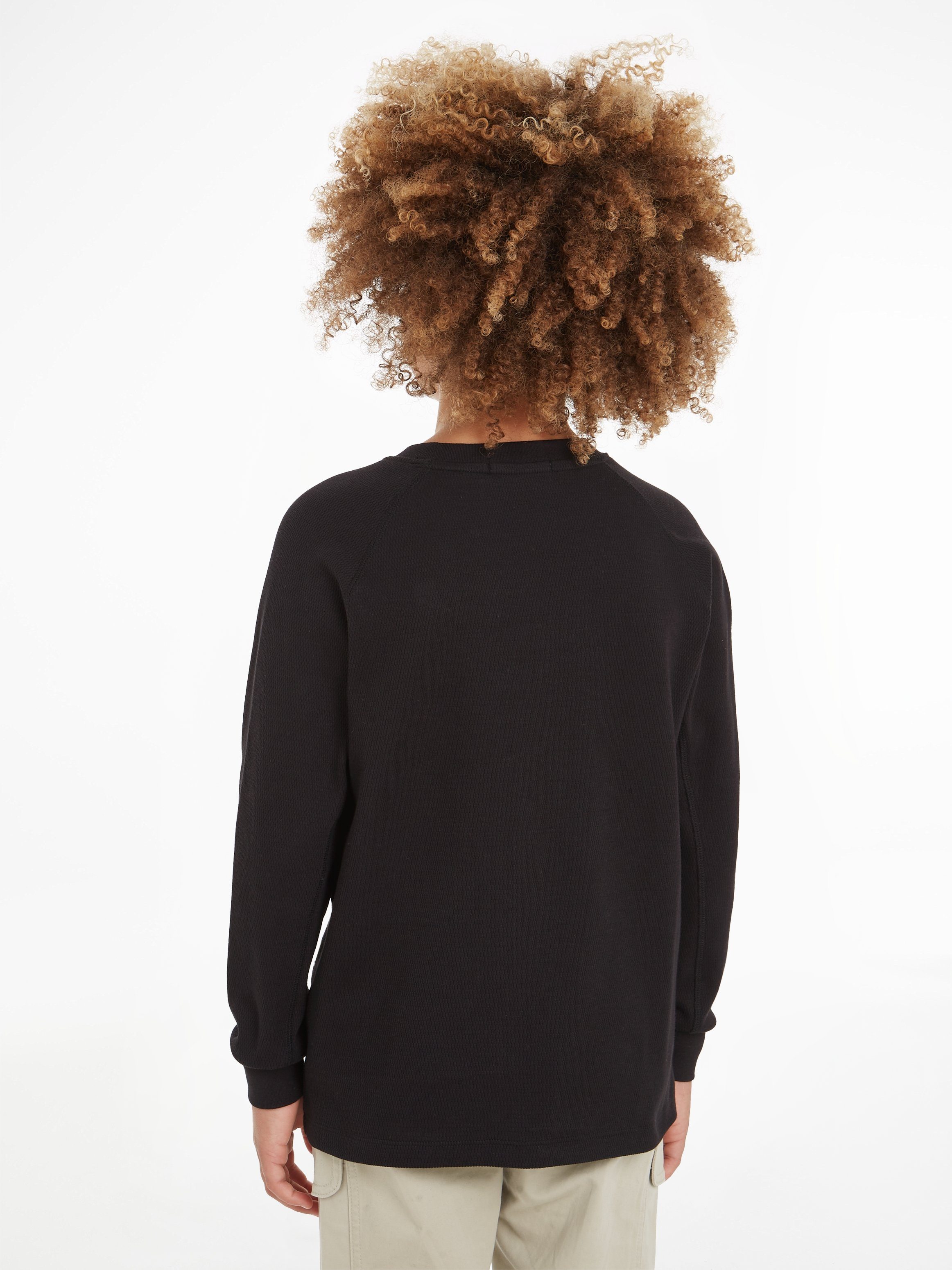 Calvin Klein Jeans Langarmshirt WAFFLE Kinder MODERN T-SHIRT für 16 LS BADGE Jahre bis