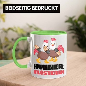 Trendation Tasse Hühner Flüsterin Tasse Geschenk Landwirtin Bäuerin Frauen Kaffee-Beche