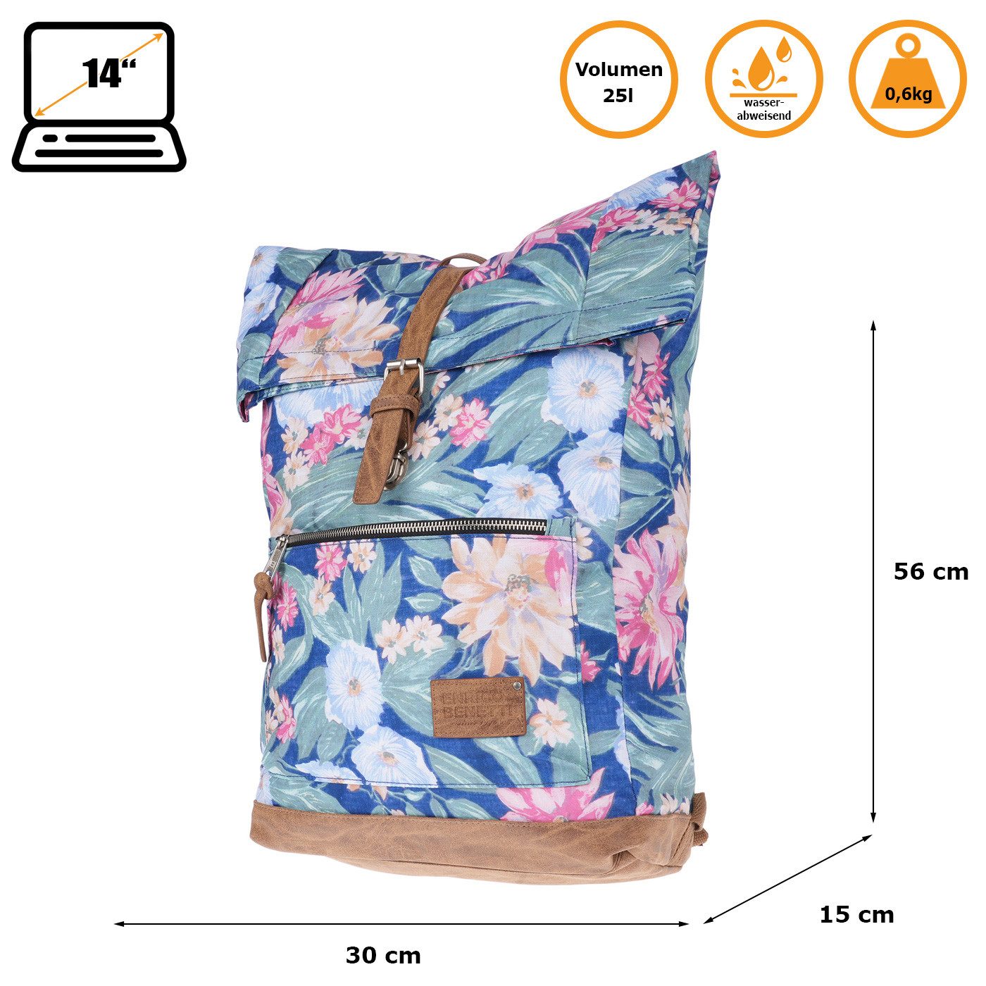 Christian Wippermann Cityrucksack Großer Herren Damen Rucksack Kurierrucksack Laptop, Tablet Fach Schule Uni Arbeit