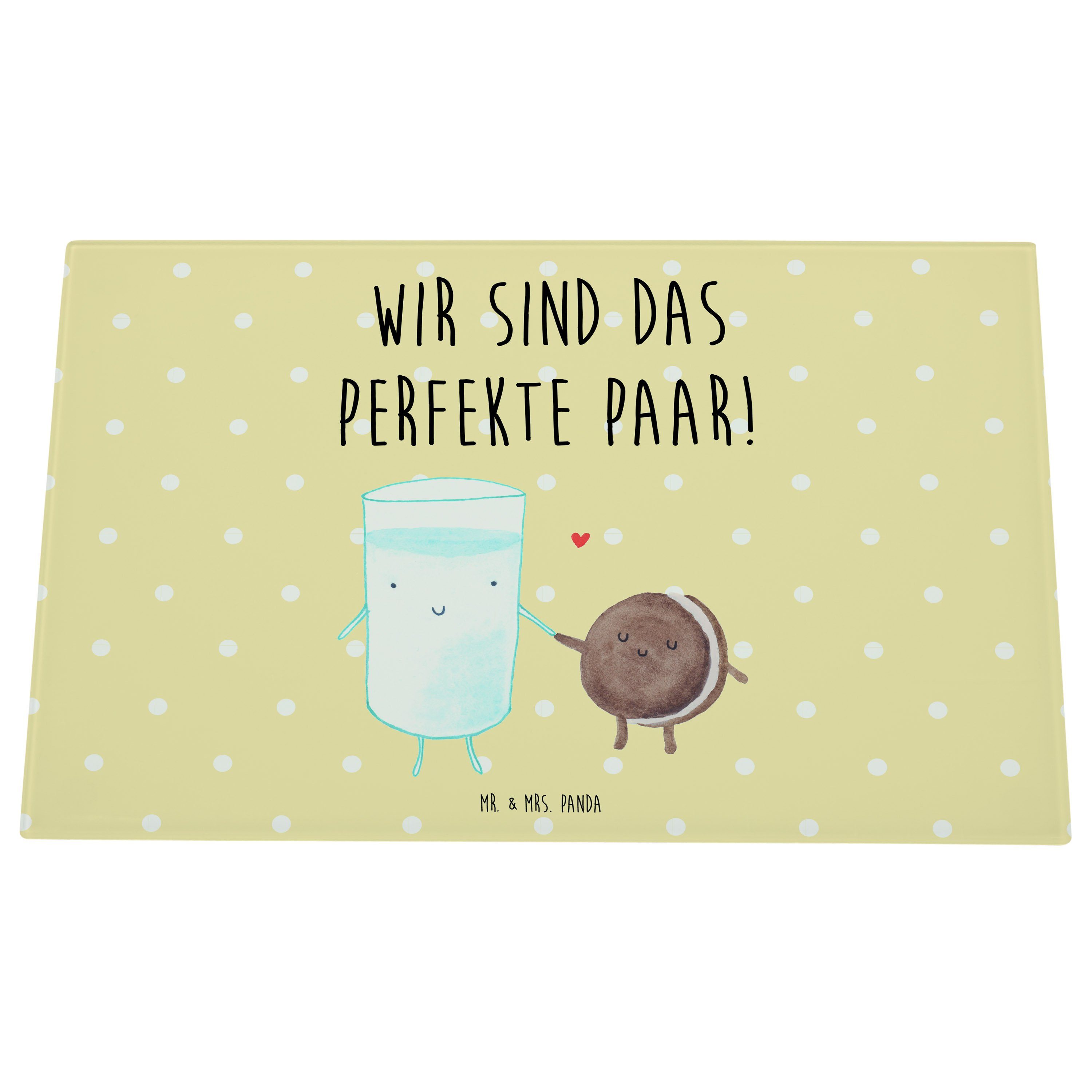 Geschenk, Panda Schneidebrett, Mrs. Pastell - & - Laune, & Ke, Glas, Mr. Gelb Servierbrett Milch Keks Gute (1-St) Premium