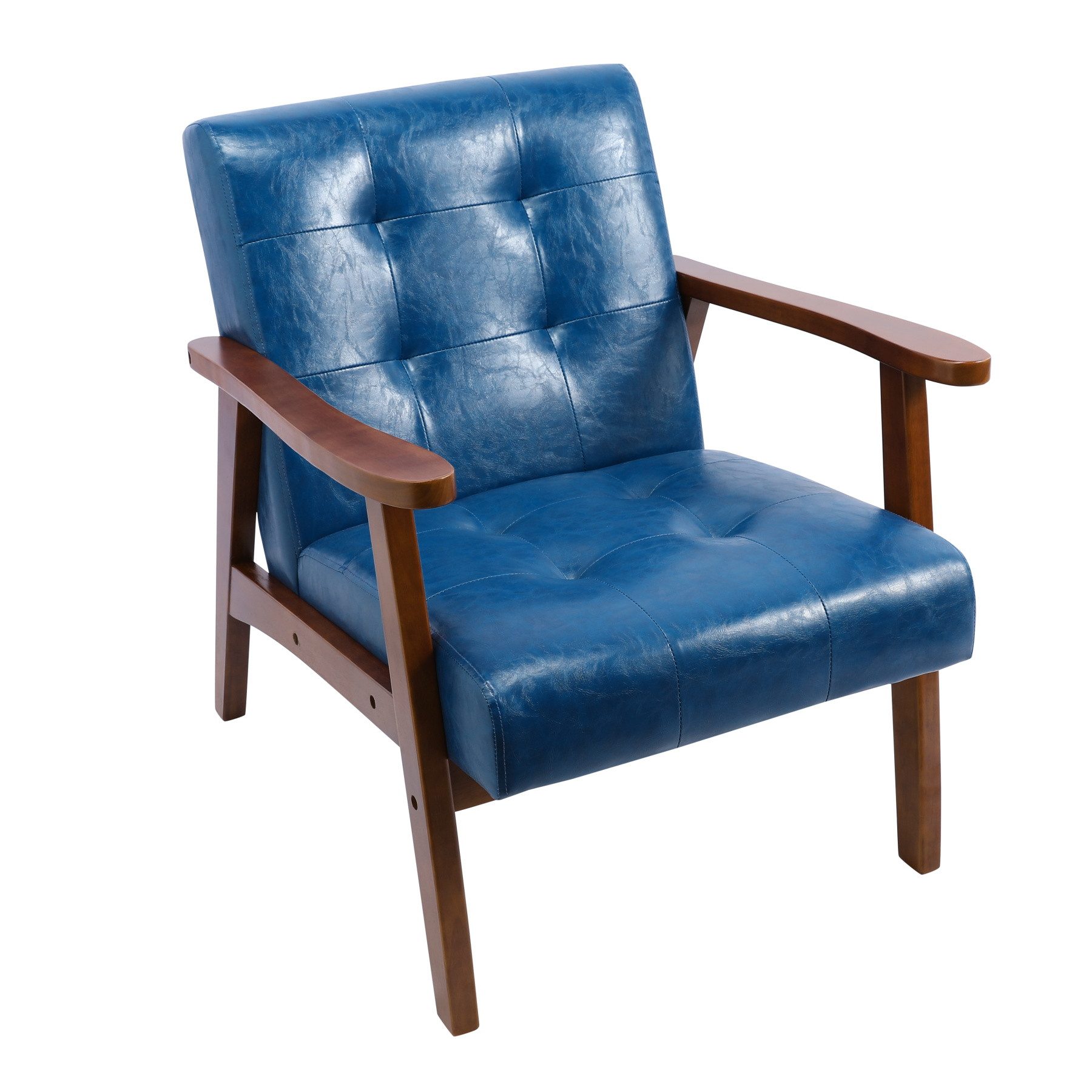 HomeMiYN Loungesessel Retro Holzsessel Loungesessel Polsterstuhl günstig online kaufen