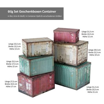 MamboCat Aufbewahrungskorb 6tlg Set Geschenkboxen Container bunt verschiedene Größen Pappboxen