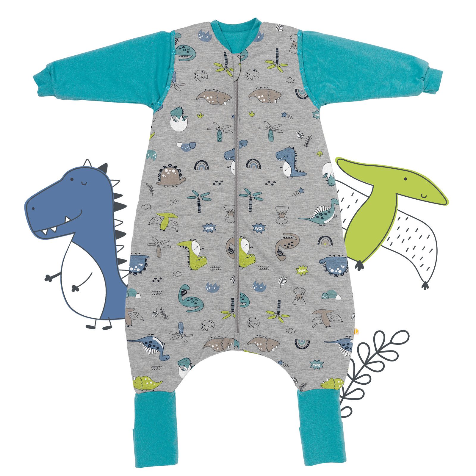 Schlummersack Kinderschlafsack Schlafsack mit Füßen und umklappbaren Bündchen, 2.5 Tog OEKO-TEX