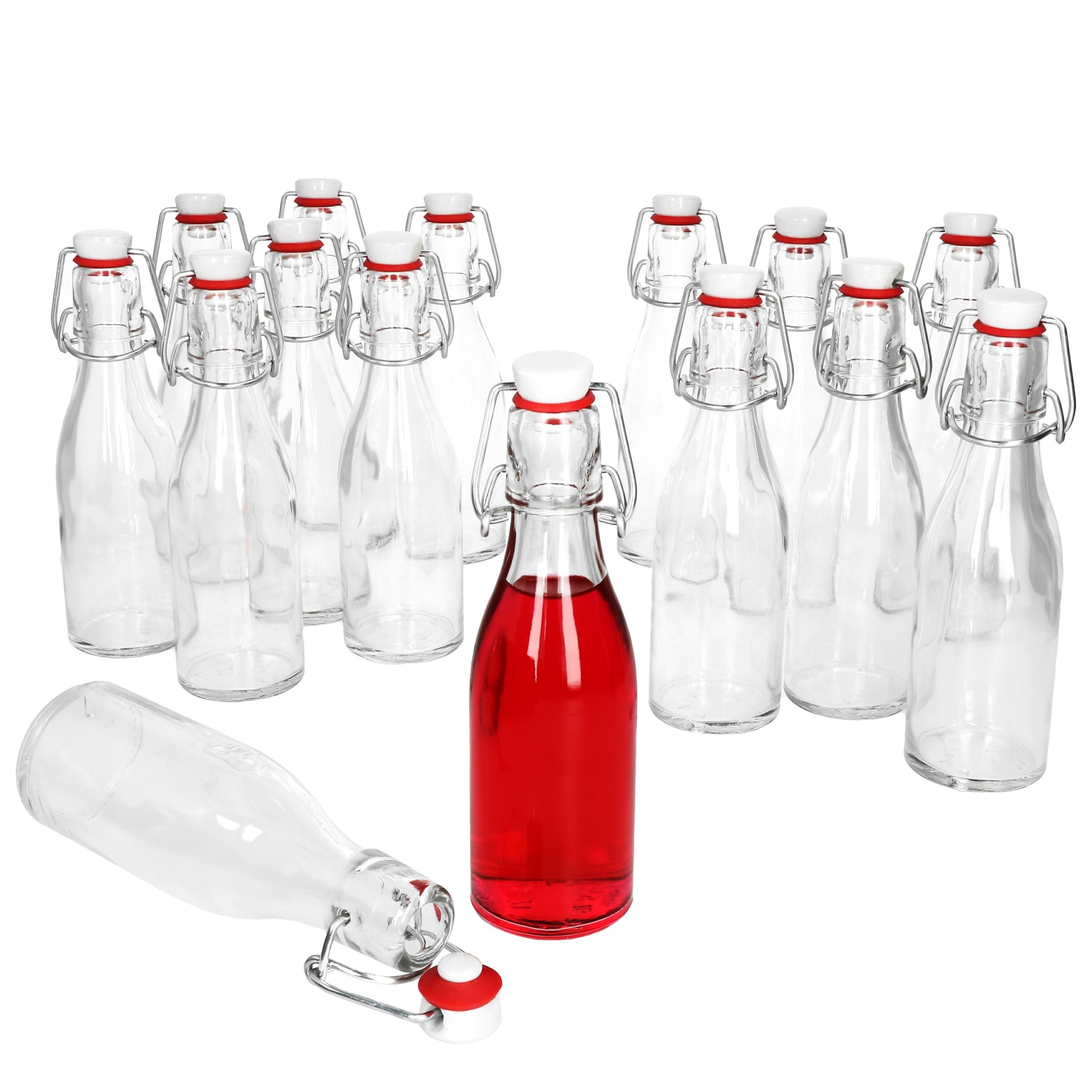 MamboCat Vorratsglas 15er Set Bügelflasche 200 ml + Bügelverschluss - Glasflasche, Glas