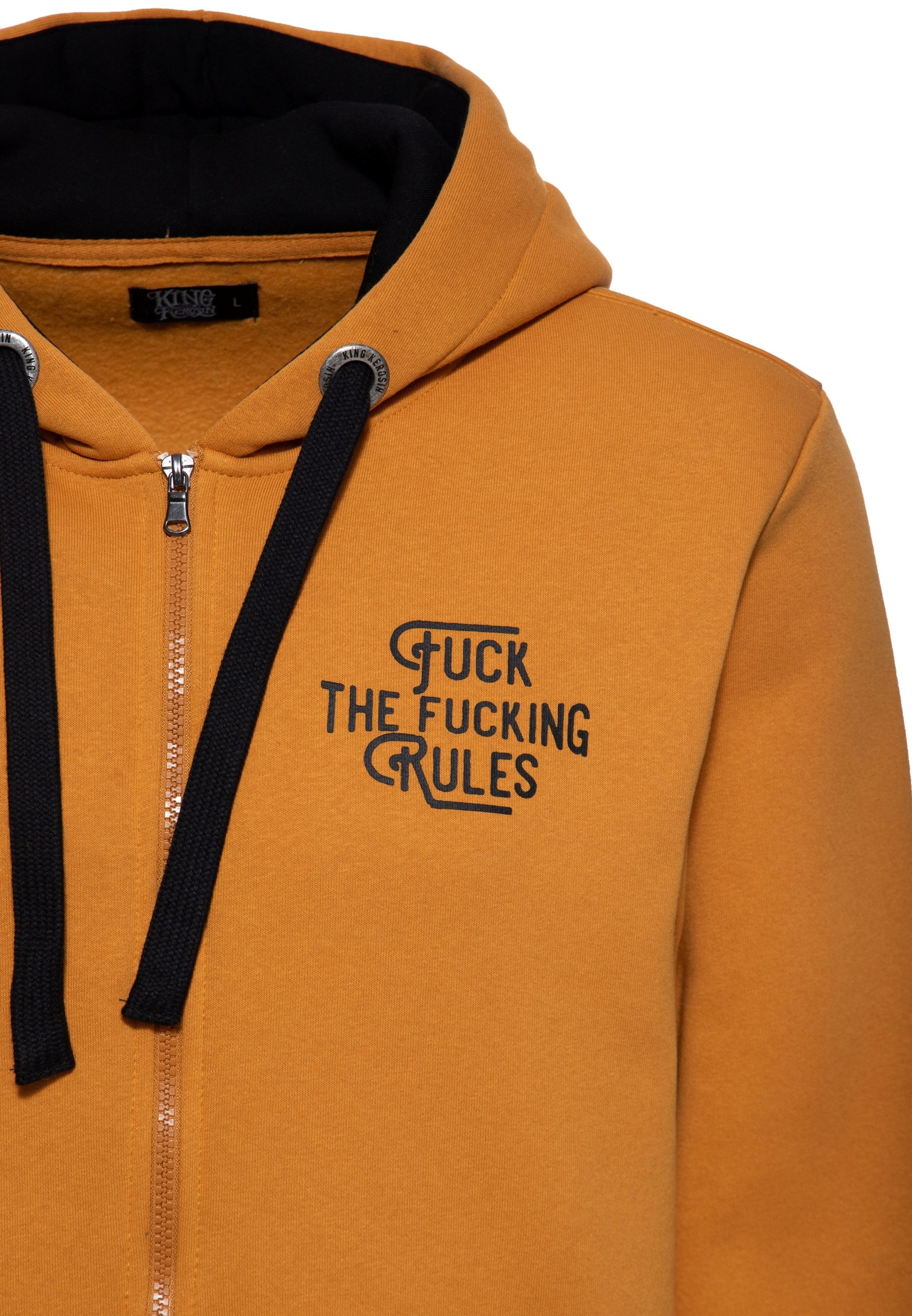 KingKerosin Kapuzensweatjacke Fuck The Fucking Rules (1-tlg) mit Rückenprint