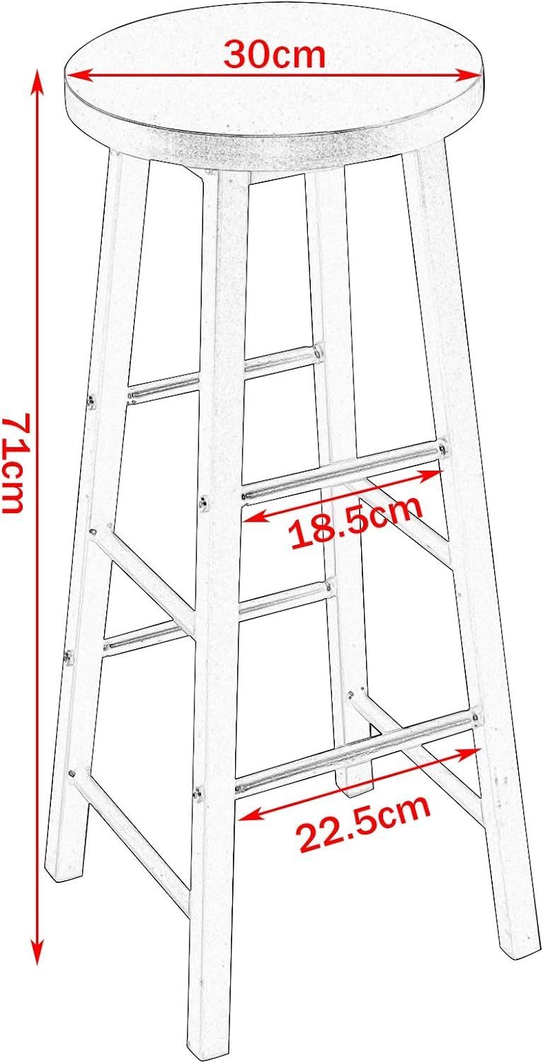 Woltu Barhocker (2 St), Gestell aus stabilem Stahl, Sitzfläche aus MDF