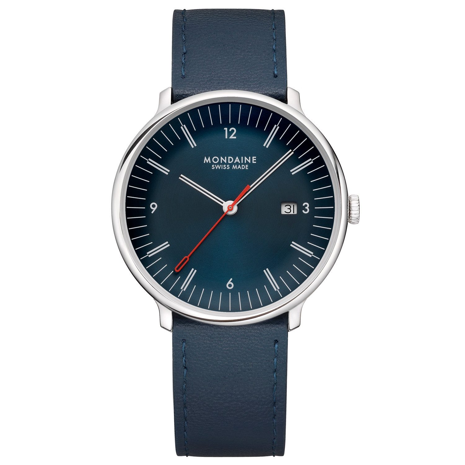 MONDAINE Quarzuhr Doppio Blau Set mit 2 Bändern