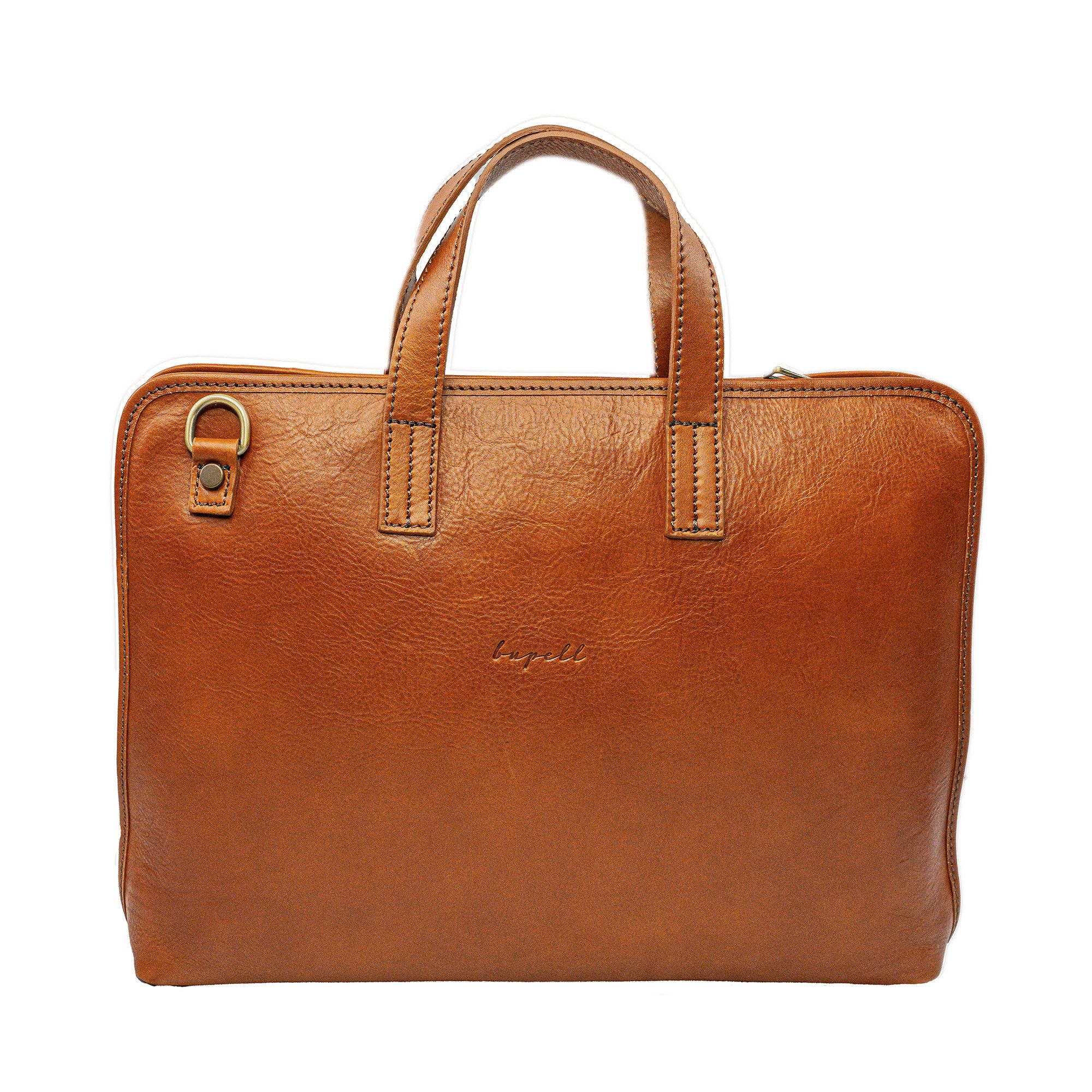 bupell Aktentasche Pietro, Bürotasche Businesstasche aus pflanzlich gegerbtem Leder