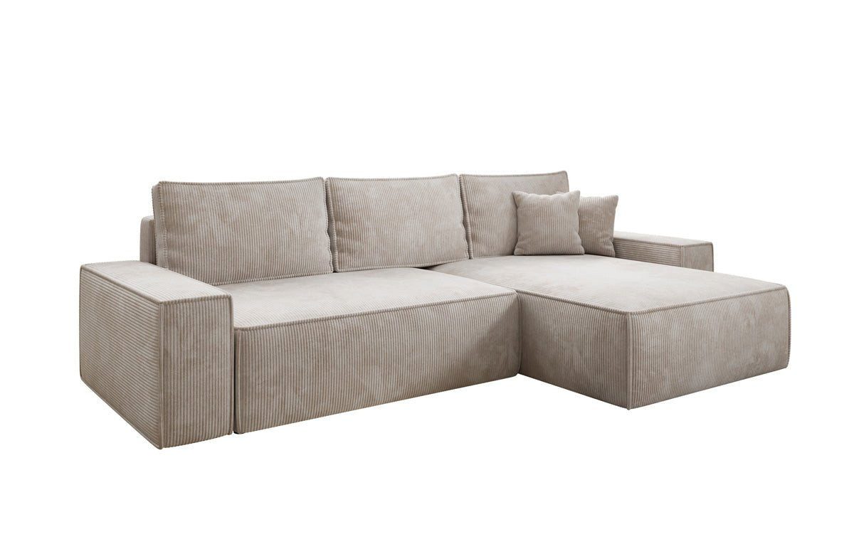Luxusbetten24 Schlafsofa Designer Sofa Lunaro in Cord, mit Stauraum und Schlaffunktion