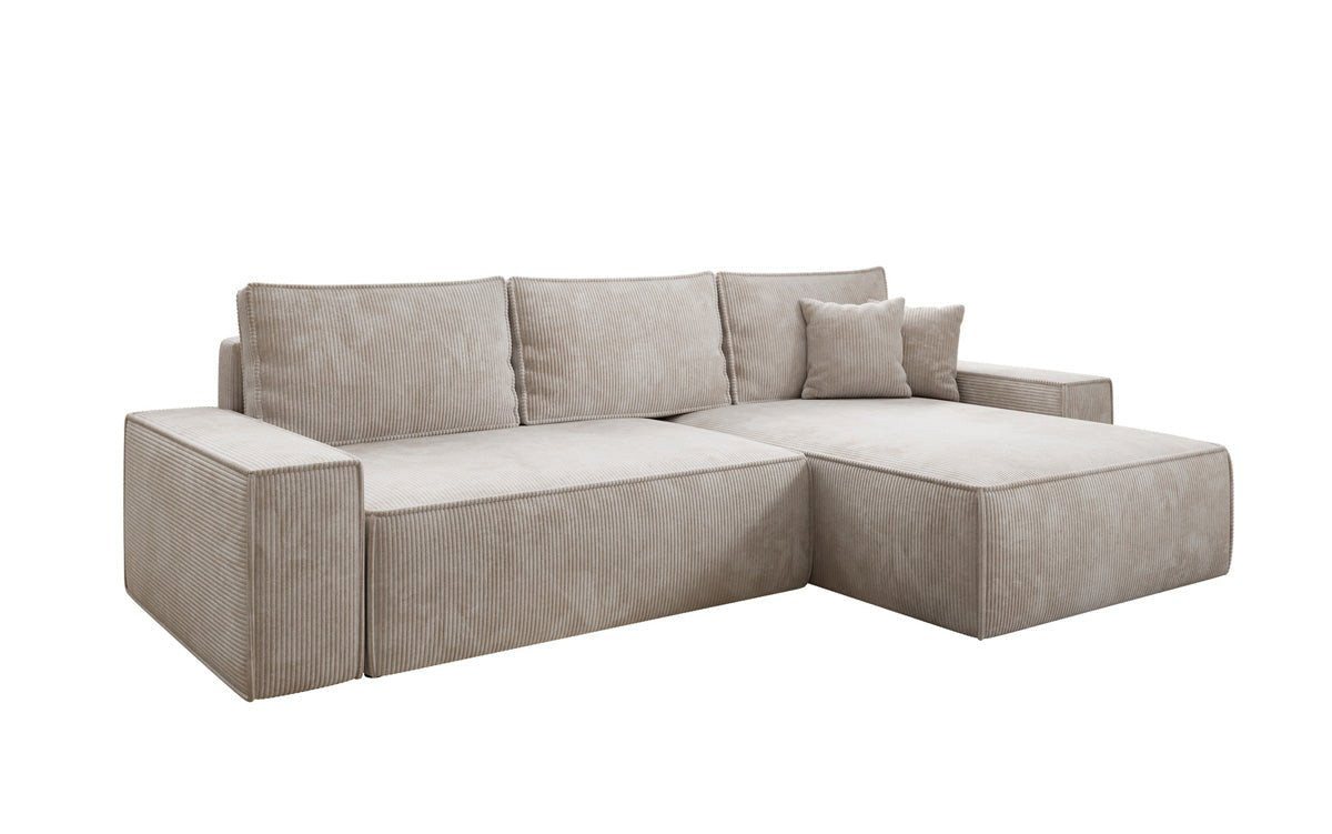 Luxusbetten24 Schlafsofa Designer Sofa Lunaro in Cord, mit Stauraum und Schlaffunktion