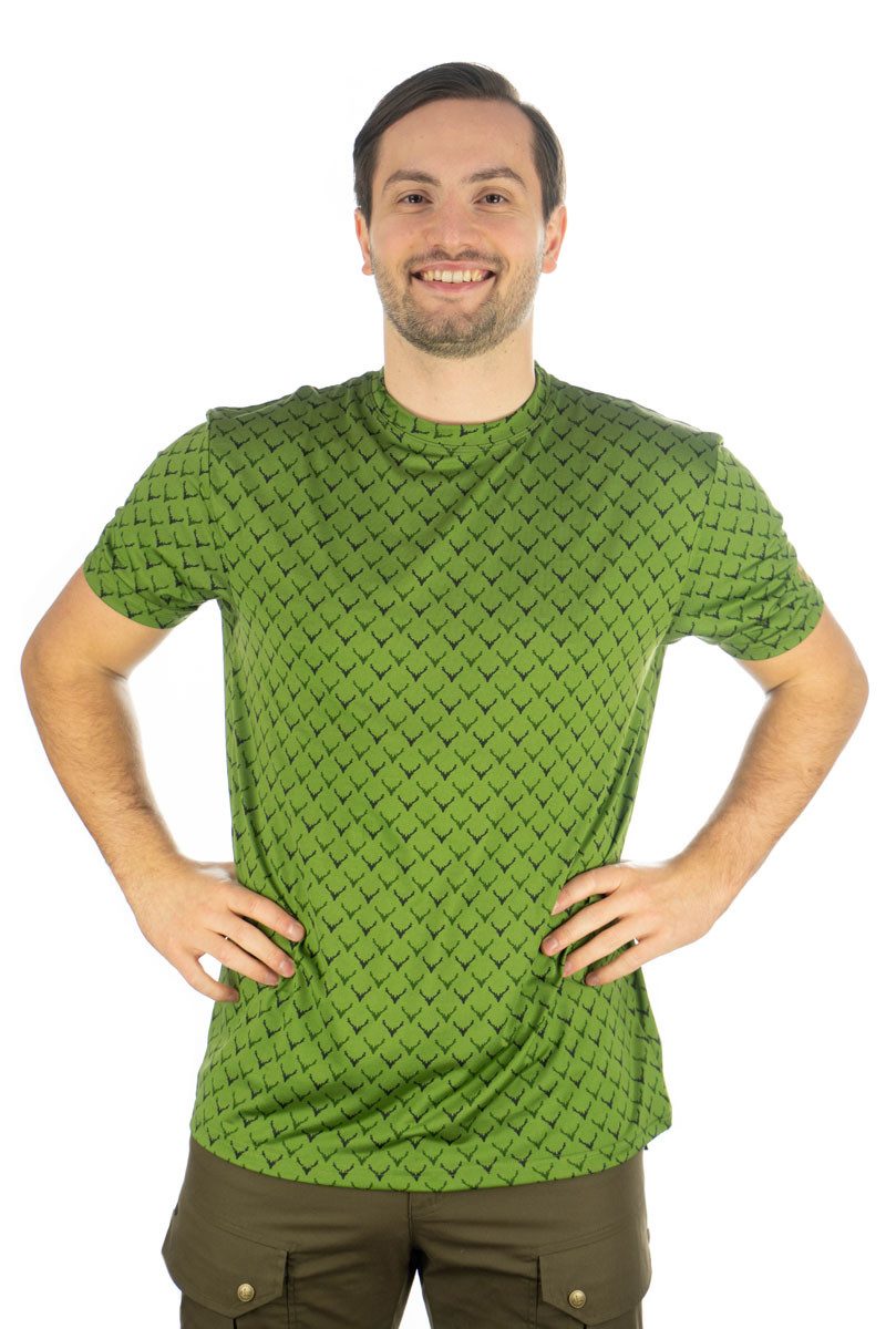 Tom Collins T-Shirt Creyon Kurzarm T-Shirt mit Allover-Druck "Hirsch"