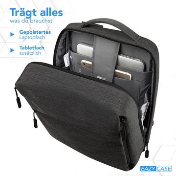 EAZY CASE Laptoprucksack Notebook-Rucksack, Rucksack mit Laptopfach bis 17 Zoll Unisex Tasche Grau / Anthrazit