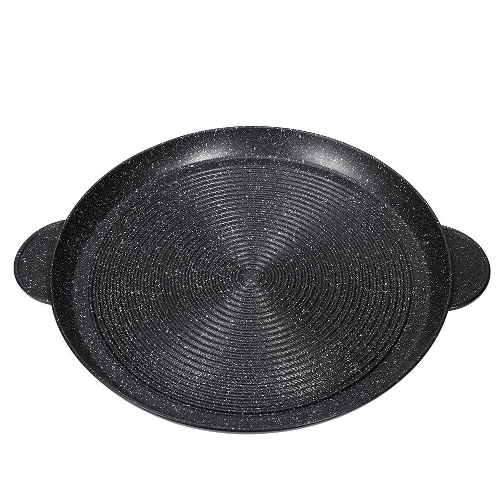 Cheffinger Bratpfanne Alu Guss Pizza Brot Grill Pfanne Ø32cm Induktion Bratpfanne Handschuhe, (1-tlg)