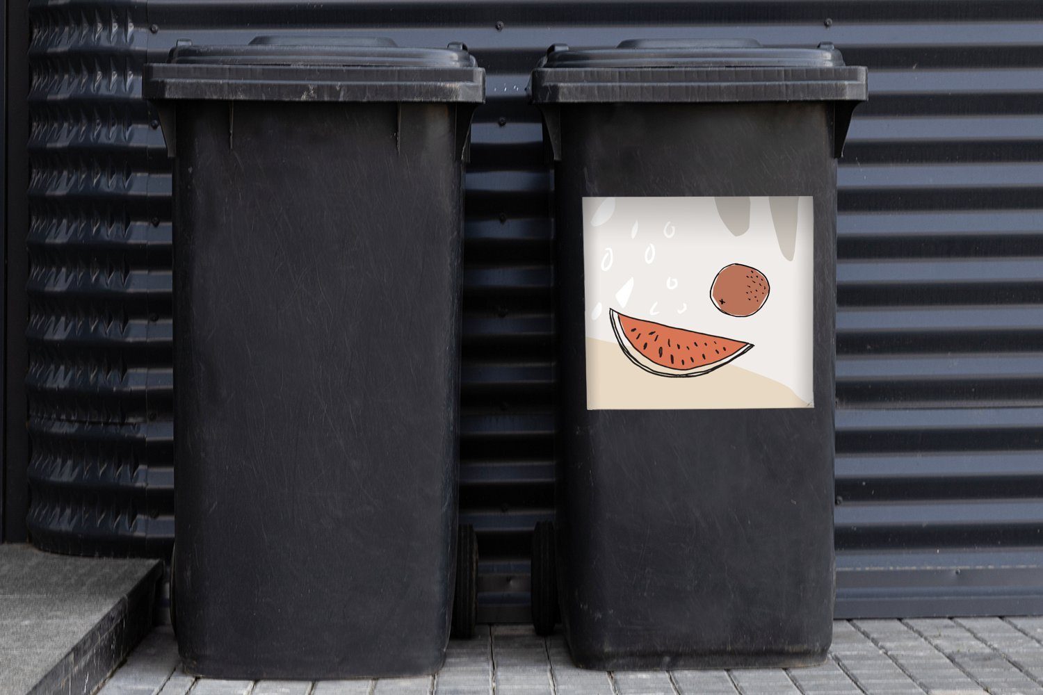 MuchoWow Wandsticker Sommer - Melone Mülleimer-aufkleber, Container, - St), Abfalbehälter (1 Kokosnuss Mülltonne, Sticker