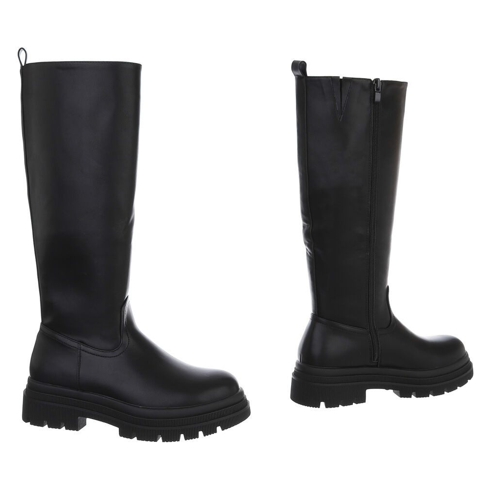 Ital-Design Modischer Damen Stiefel mit voluminösem Absatz Plateaustiefel (90153031) Blockabsatz Stiefel in Schwarz – Bild 4 von 5