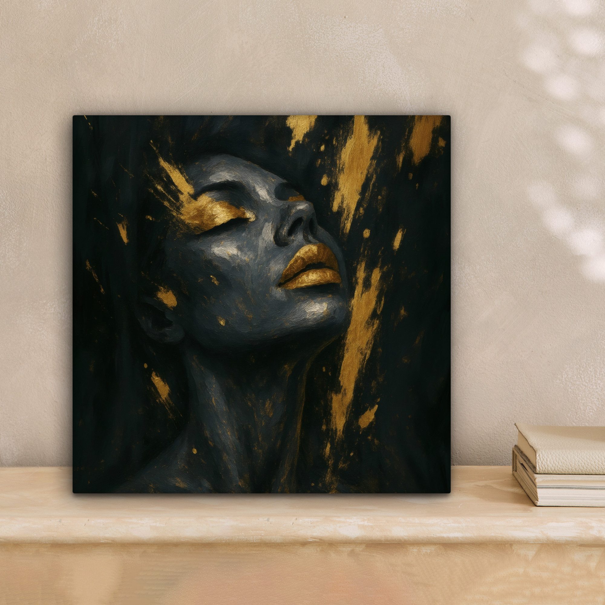 OneMillionCanvasses® Leinwandbild Gesicht - Frau - Farbspritzer - Abstrakt, günstig online kaufen