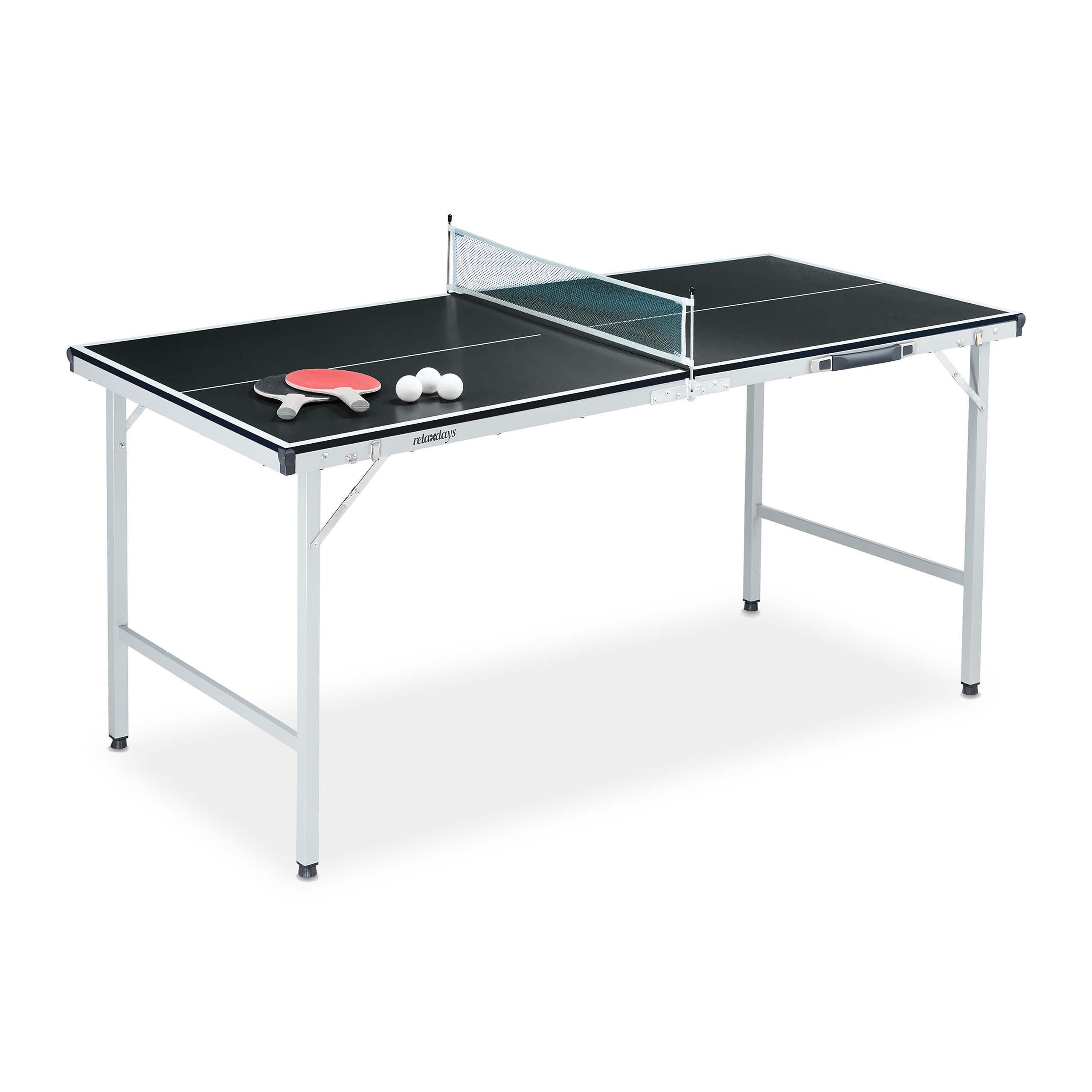 Tischtennisplatte Schwarze Tischtennisplatte mit Zubehör