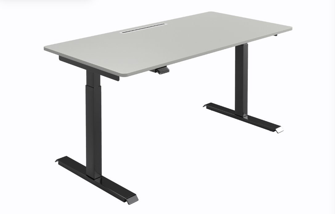 MO Casa Schreibtisch Elektrisch höhenverstellbarer Schreibtisch MO Five  mit Tischplatte und integriertem Kabeldurchlass - stufenlos verstellbarer  Bürotisch (Sitz-Steh Tisch) - nachhaltig in Deutschland gefertigt -  ergonomischer Arbeitsplatz