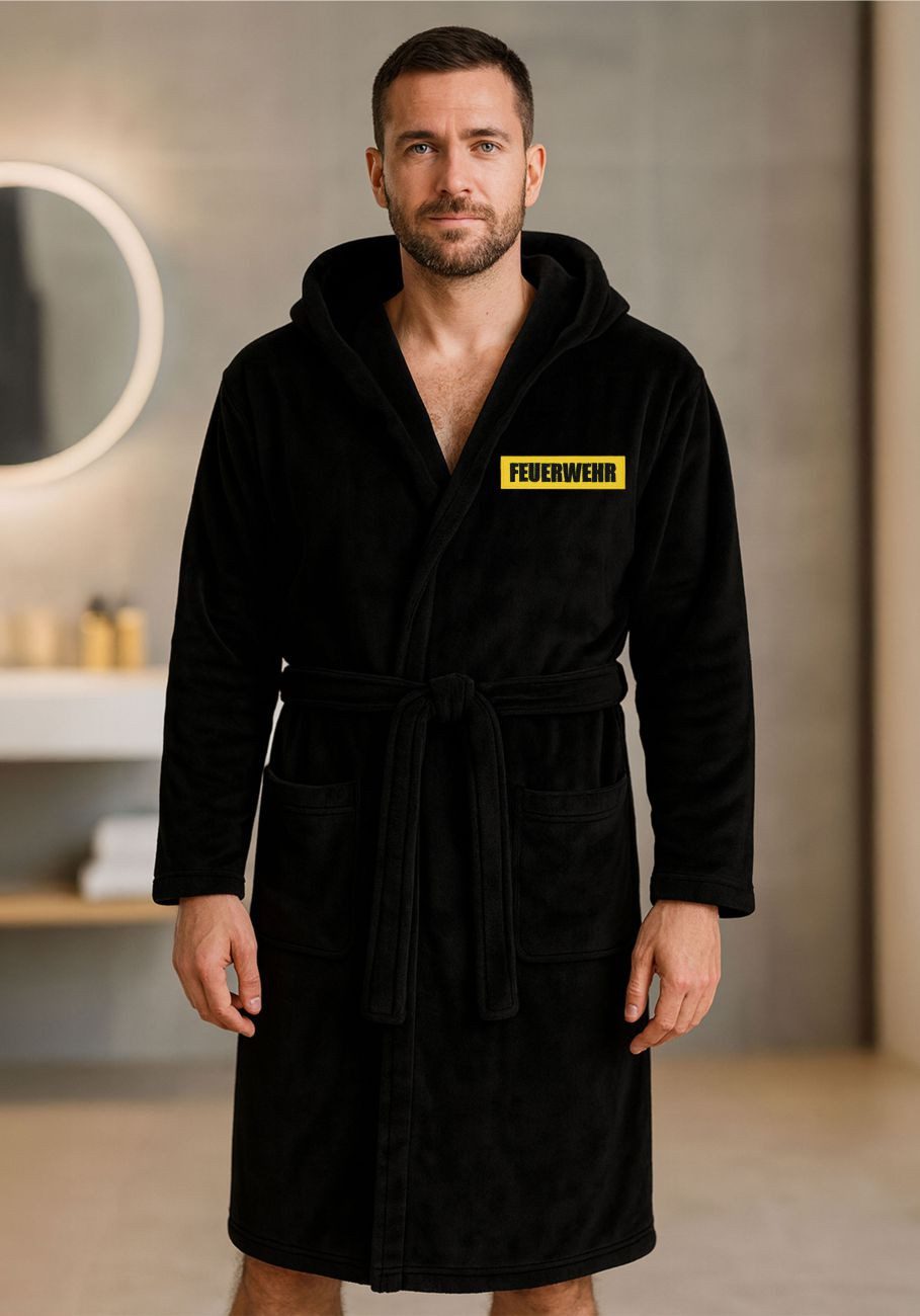 deinshirt Bademantel Feuerwehr Einsatzkräfte, lange Länge, 100% Polyester, günstig online kaufen