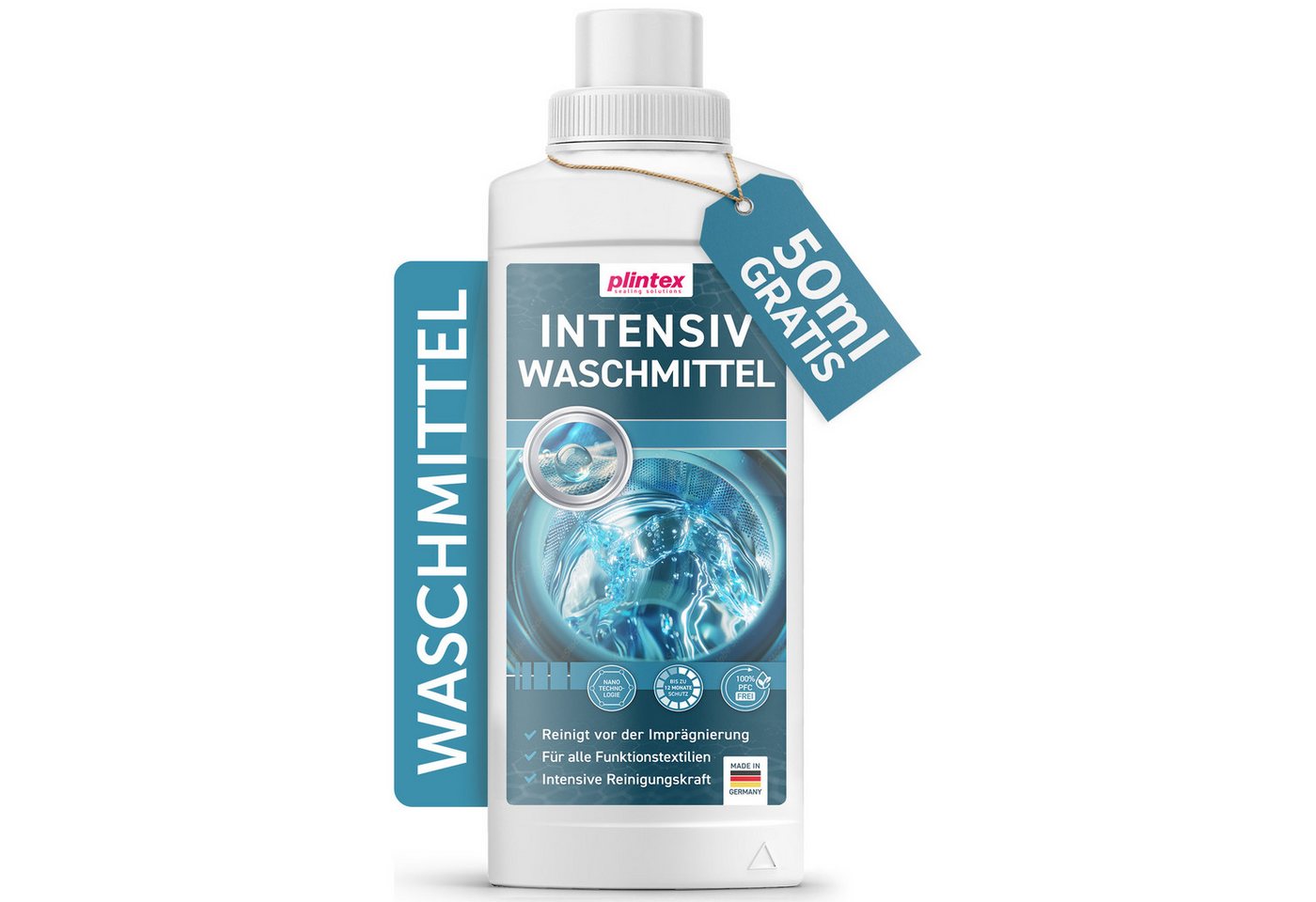 Plintex Intensiv Waschmittel für Funktions- und Outdoorbekleidung Spezialwaschmittel (550ml Spezialwaschmittel für Gore-Tex, Softshell & Skibekleidung)