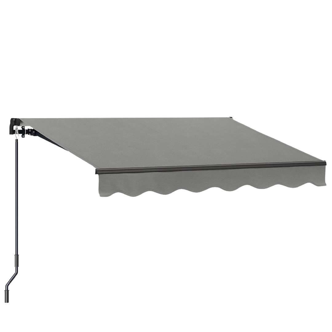 STEELSØN Gelenkarmmarkise Kestria wetterfest & blickdicht (200x150 cm, grau) mit Aluminium-Kassette & Wandhalterung, langlebiges Kunstftoffgewebe