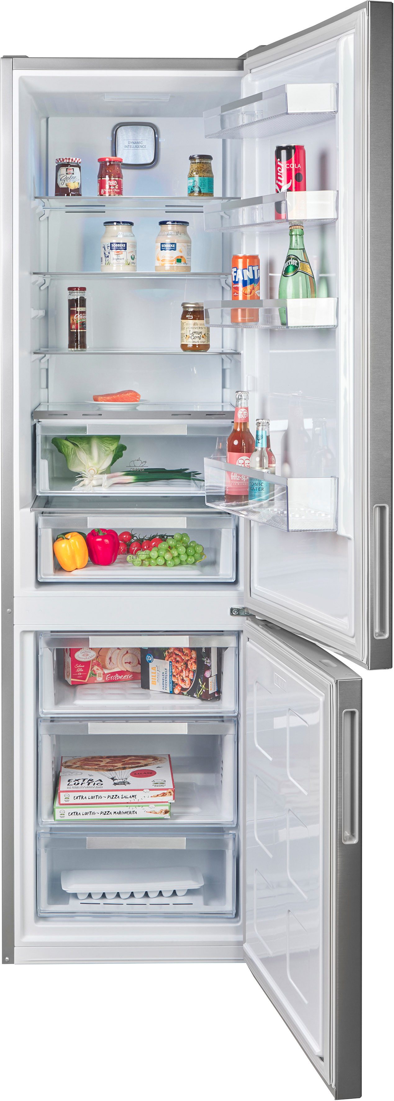 BAUKNECHT Kühl-/Gefrierkombination KGN Eco 201 C, 203,5 cm hoch, 59,5 cm breit, Kein Abtauen und ideales Frischeklima dank Dual Cool Total NoFrost